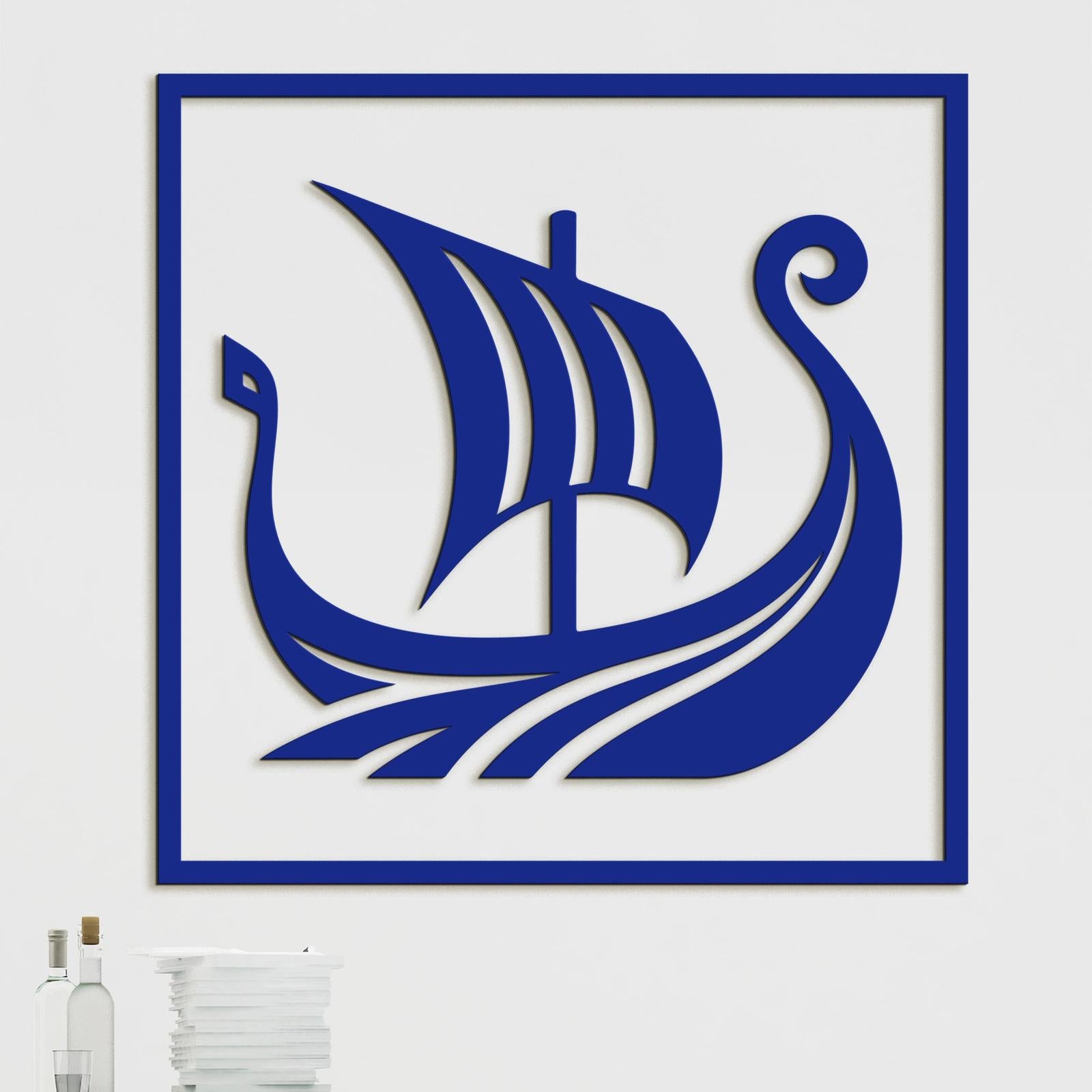 Dreveny obraz Vikingska lod-DREVTEX