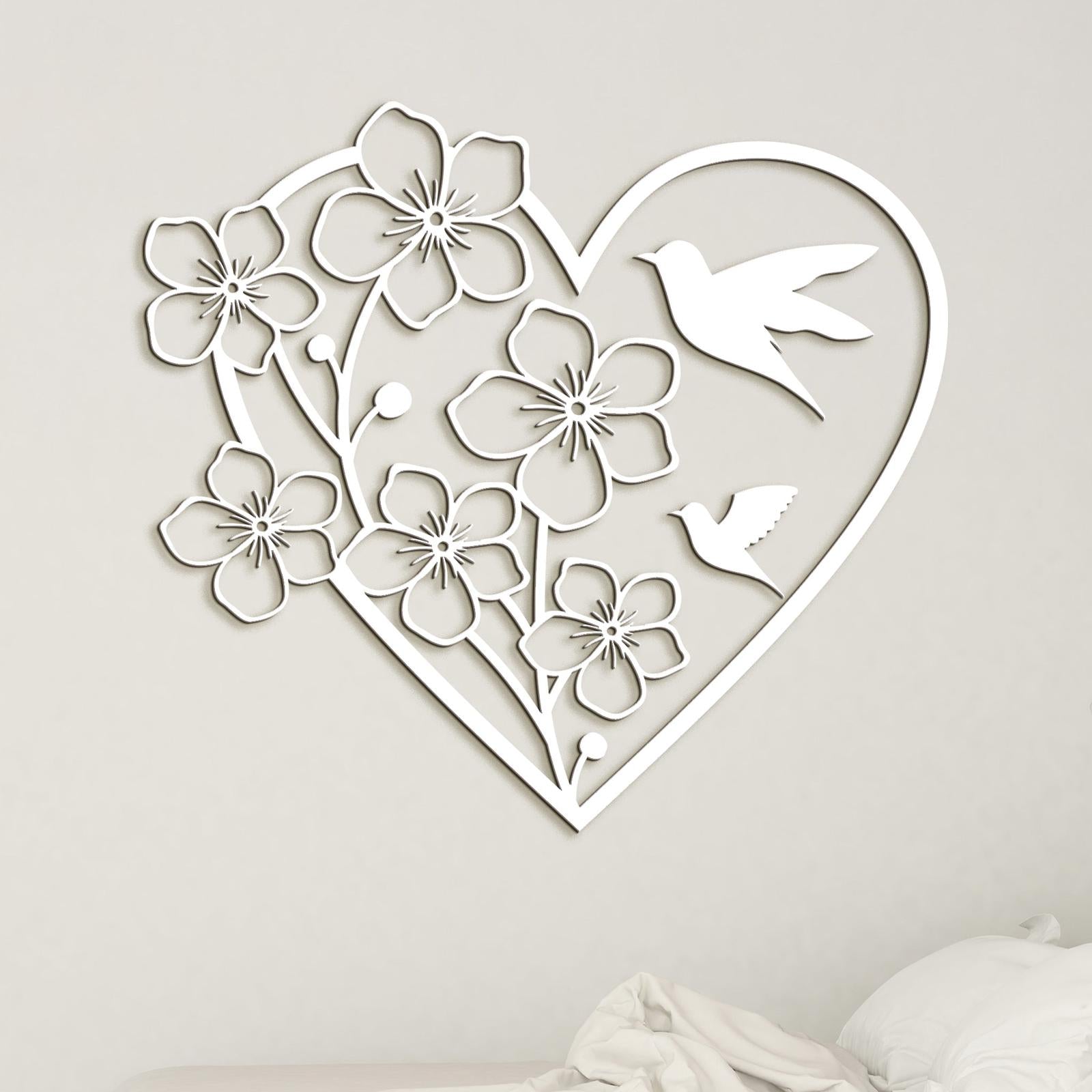 Drevený obraz Srdce s kvetmi-DREVTEX