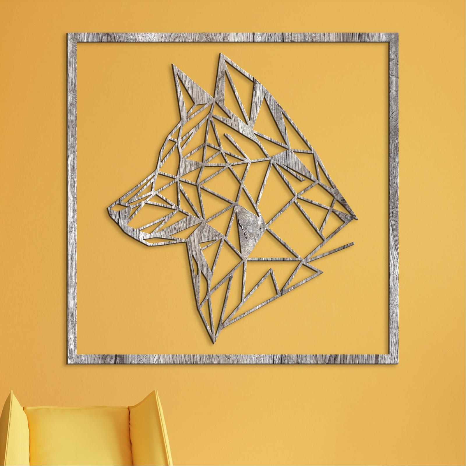 Drevený obraz Silueta vlka-DREVTEX