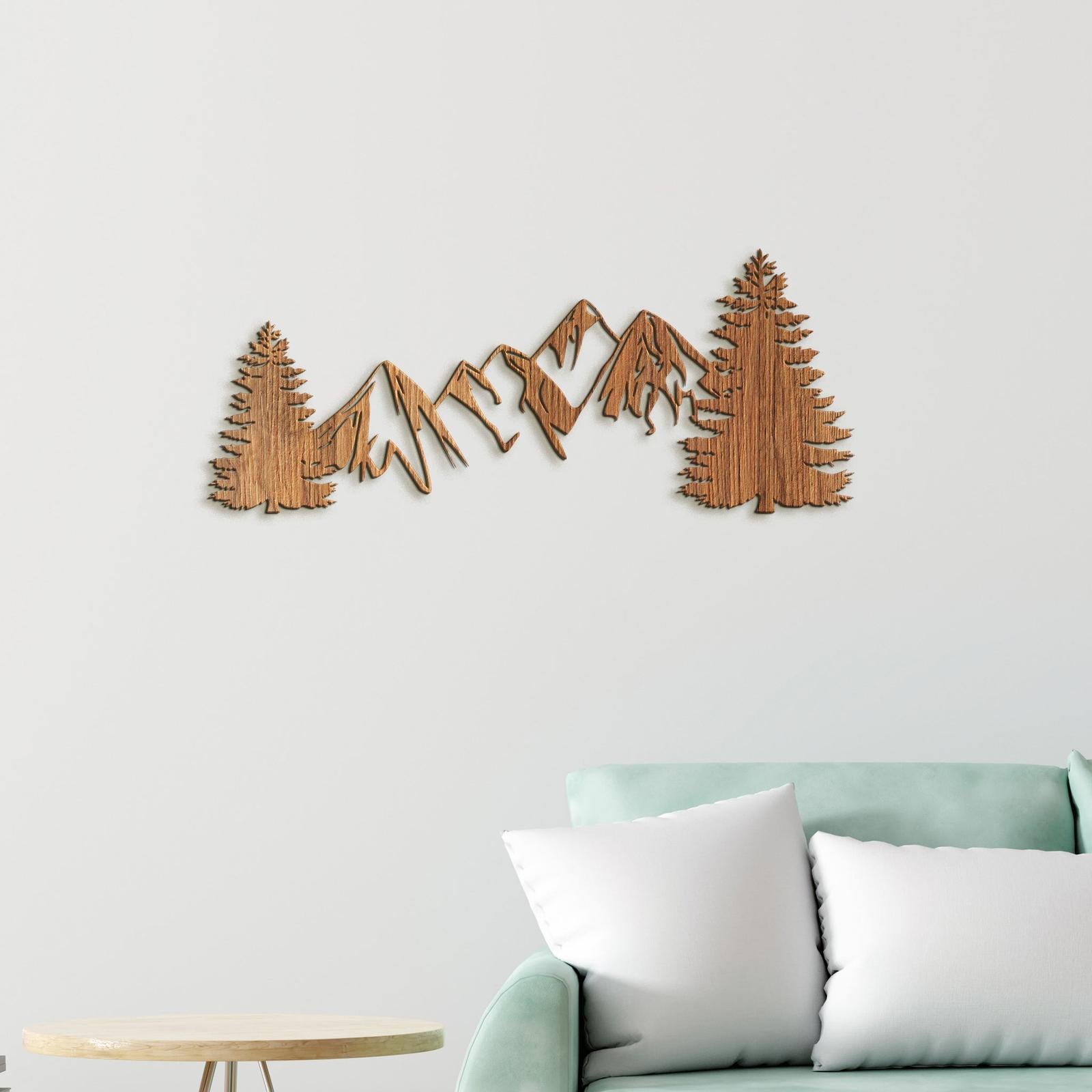 Drevená dekorácia na stenu MOUNTAINS-DREVTEX