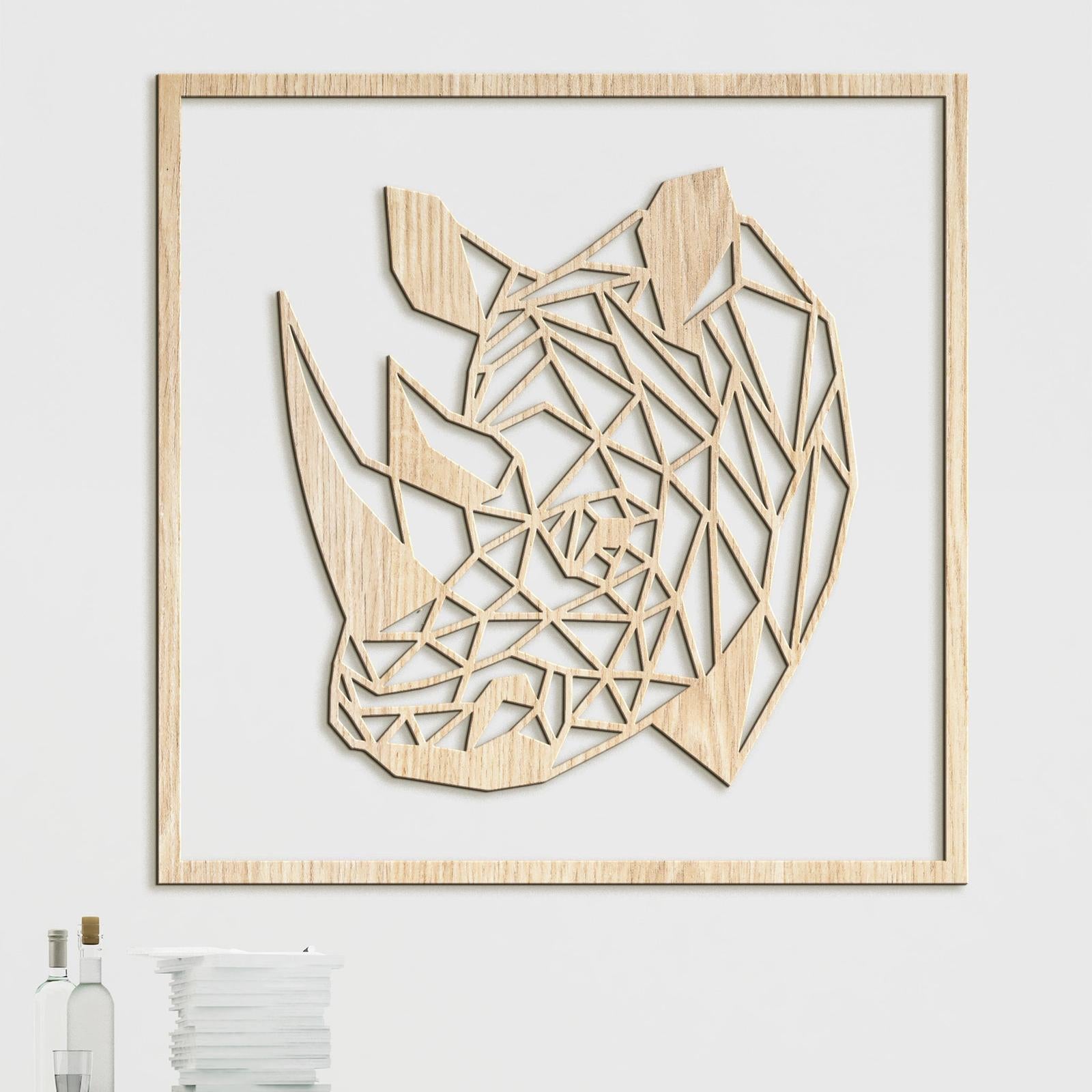 Drevený obraz Nosorožec-DREVTEX