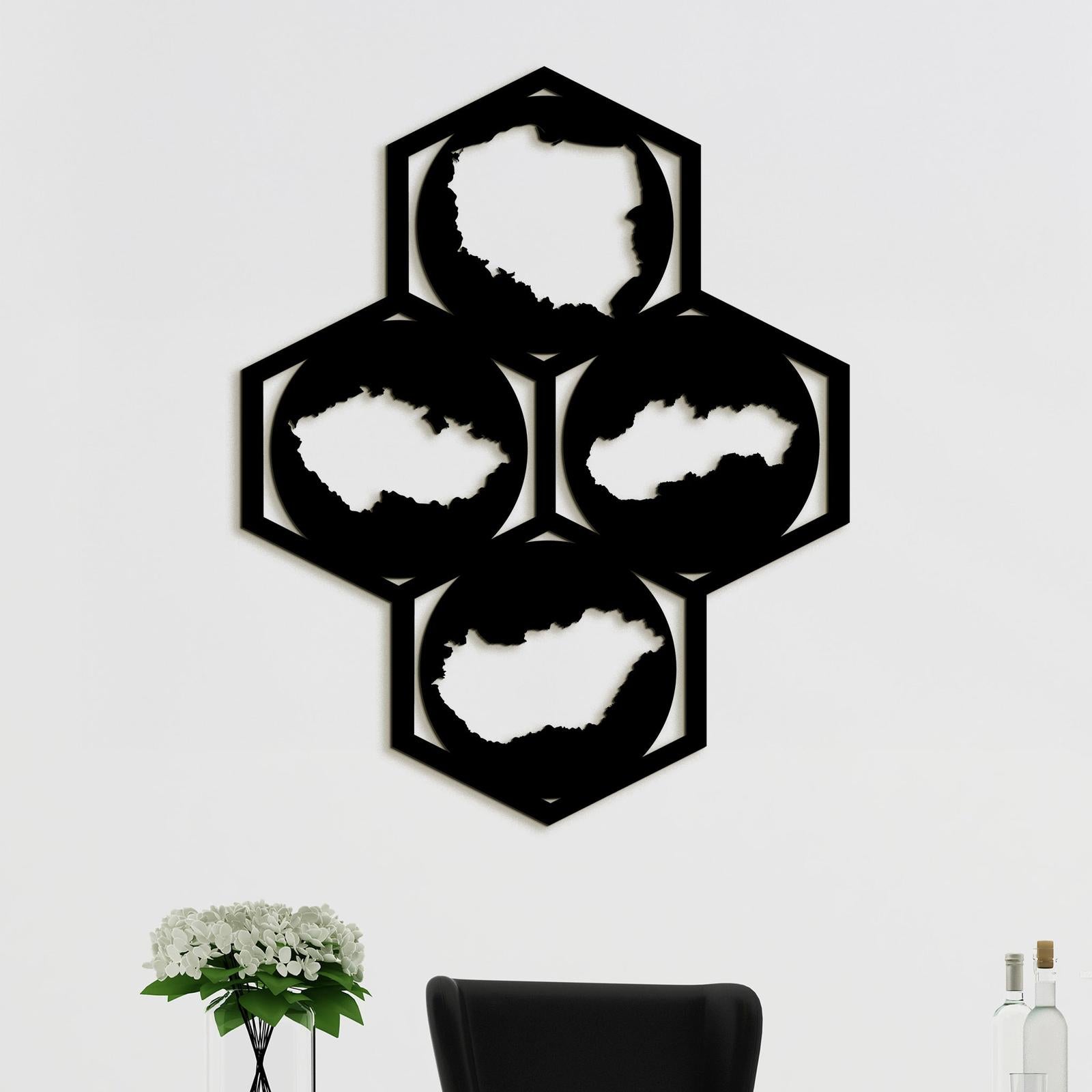 Drevený obraz na stenu Mapy-DREVTEX