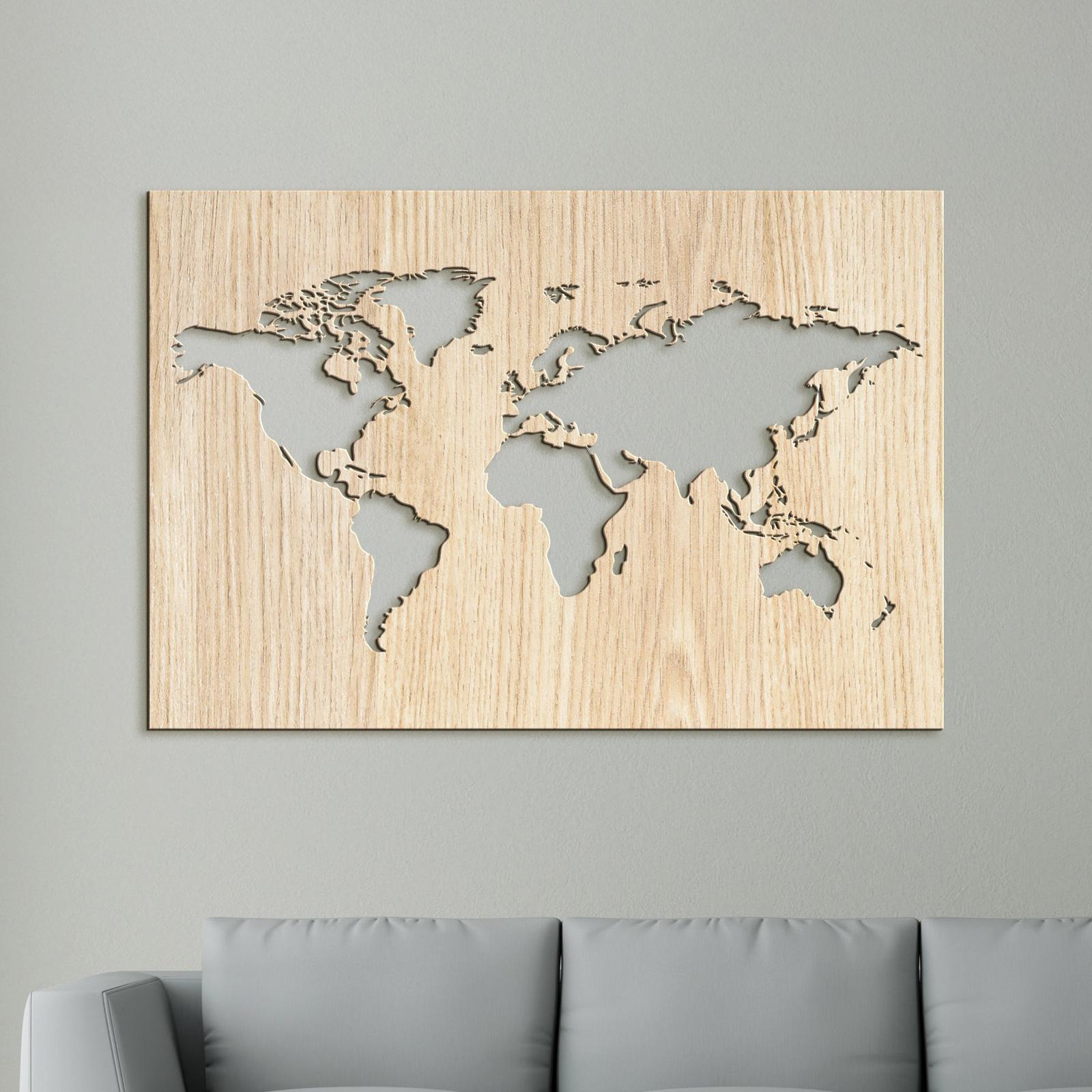 Drevený obraz na stenu Mapa sveta-DREVTEX