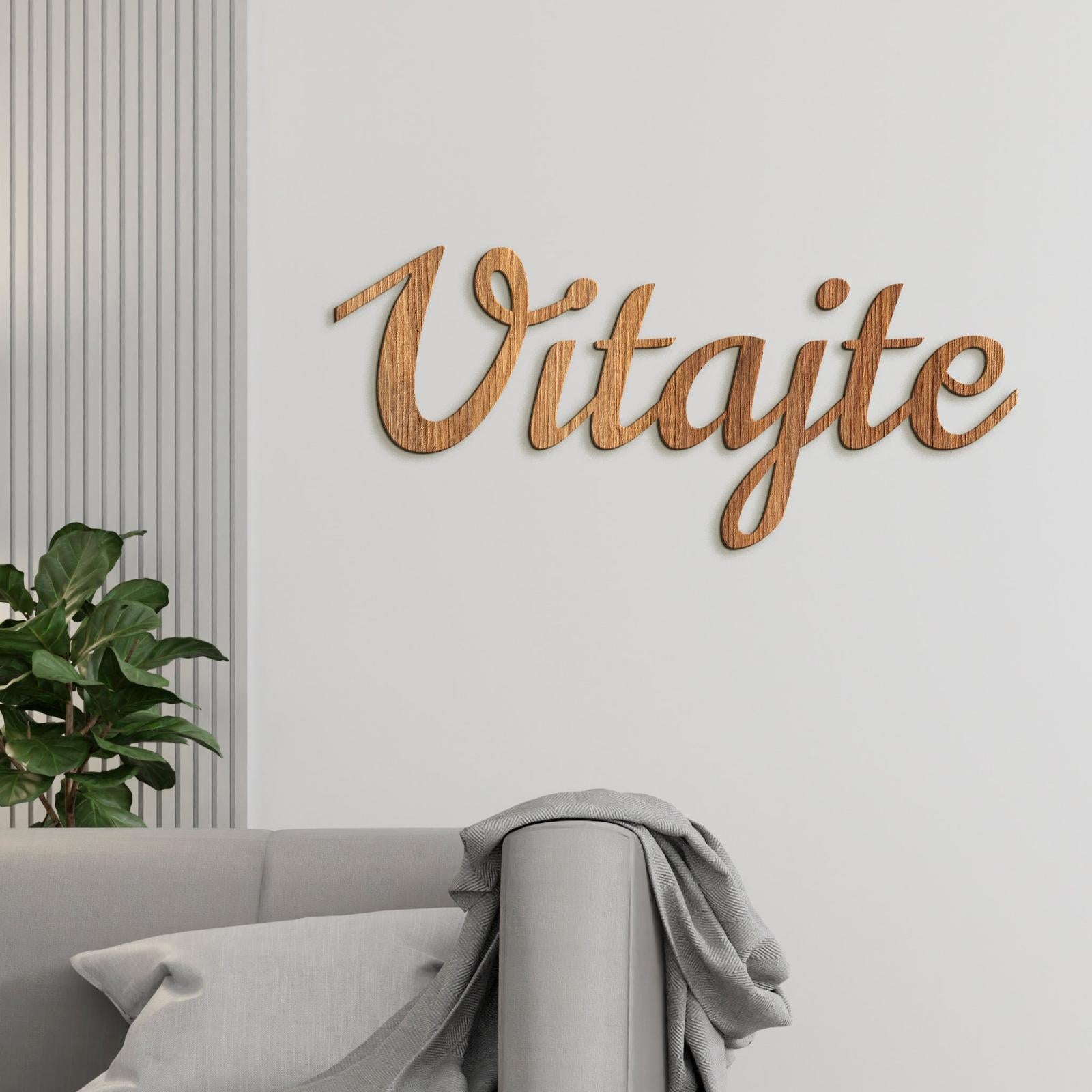 Drevený nápis na stenu Vitajte-DREVTEX