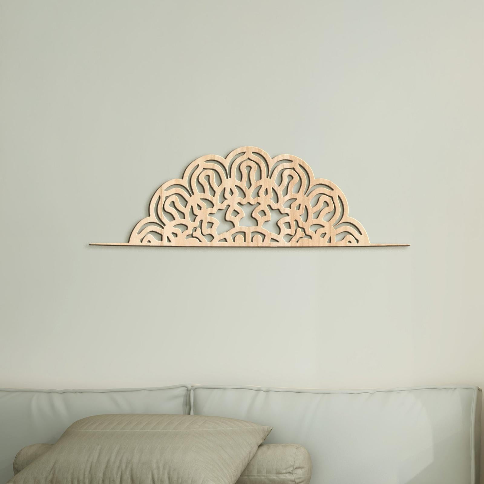 Drevená mandala polkruh FLORA-DREVTEX