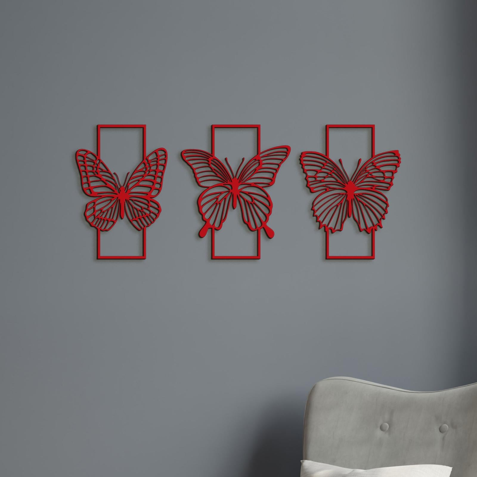 Trojdielna dekoracia Motyle-DREVTEX