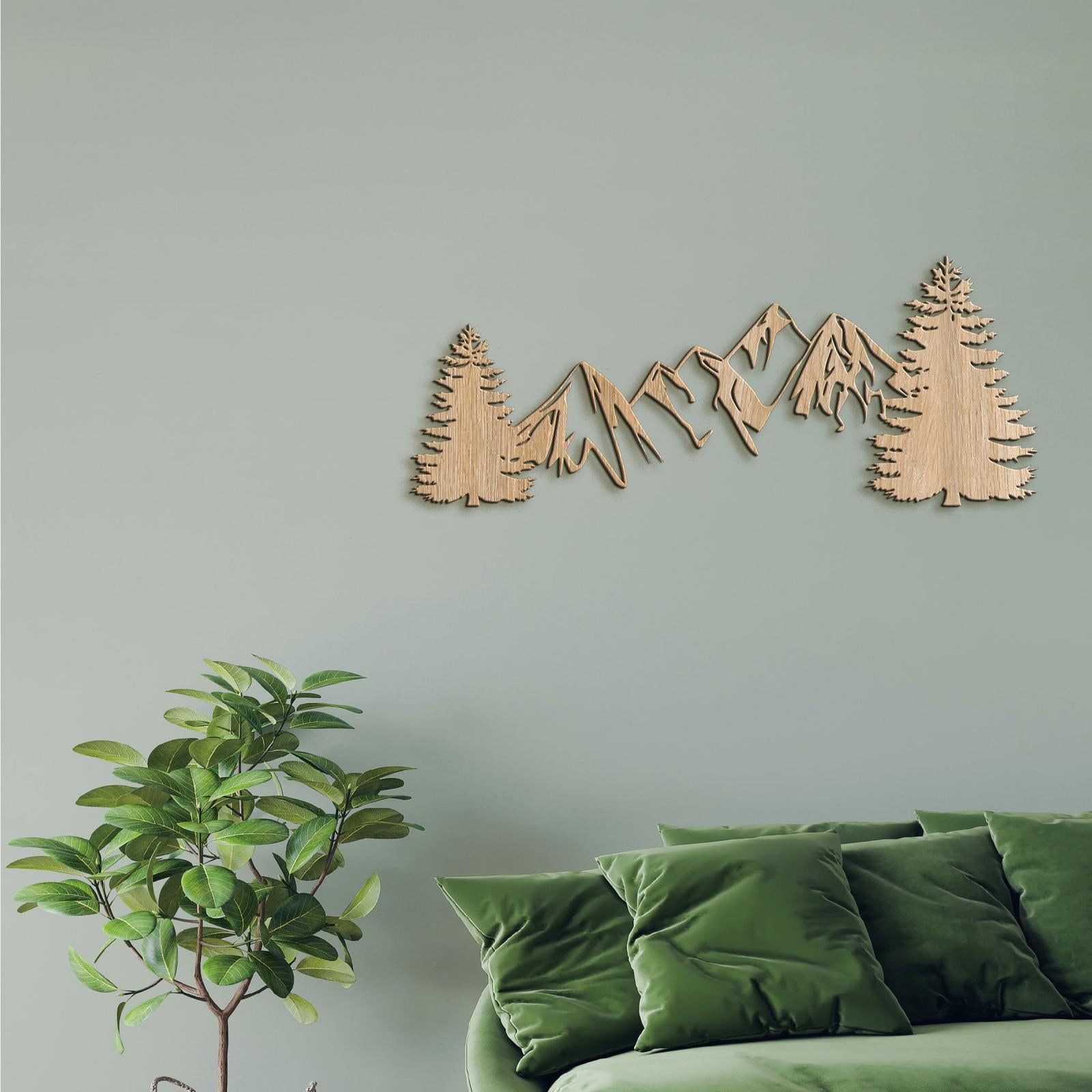 Drevená dekorácia na stenu MOUNTAINS-DREVTEX