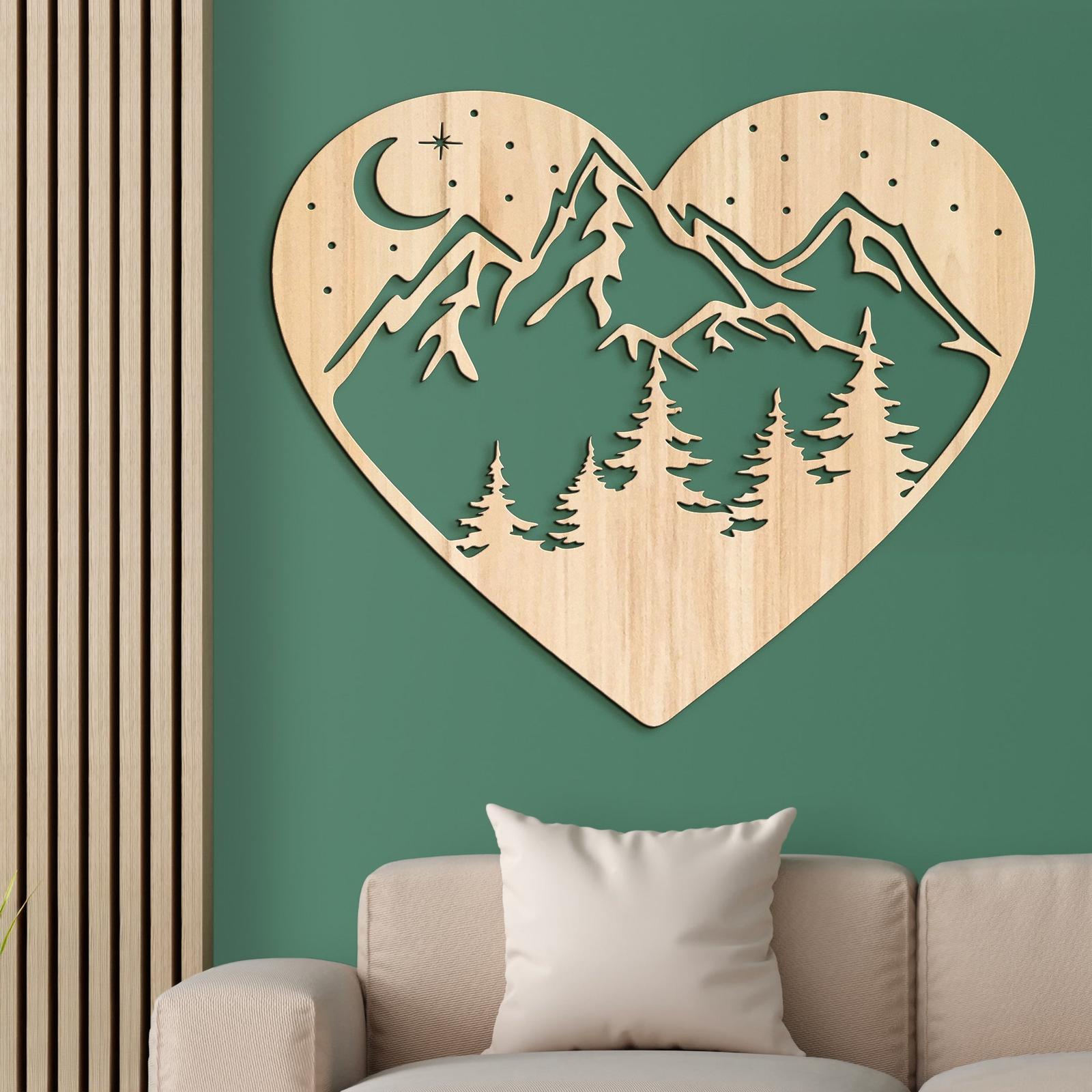 Drevený obraz na stenu Láska k horám-DREVTEX