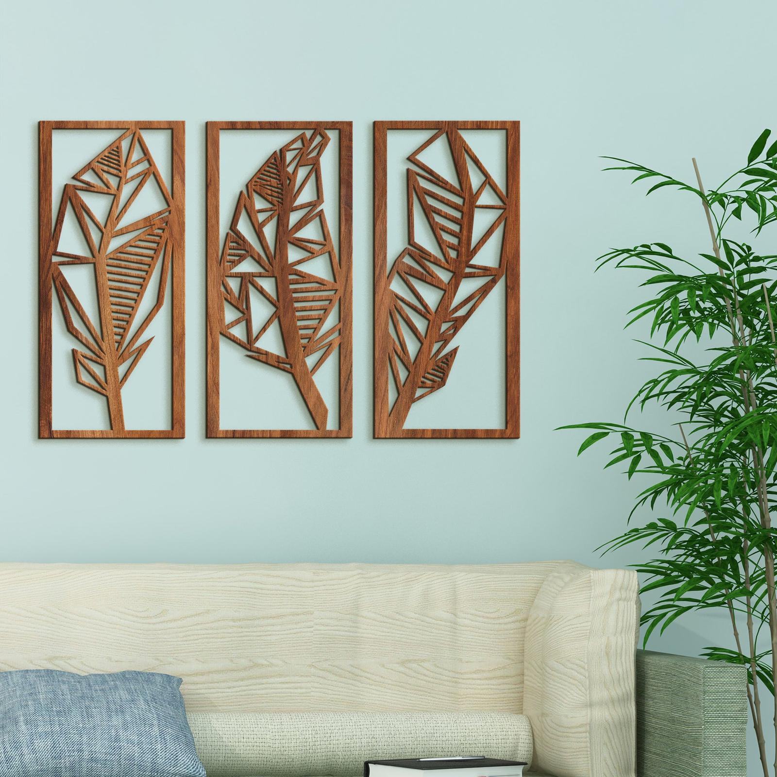 Trojdielny obraz Listy 3D-DREVTEX