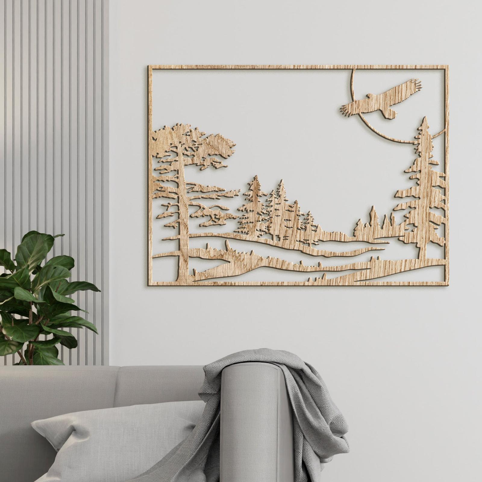 Dreveny obraz let orla-DREVTEX