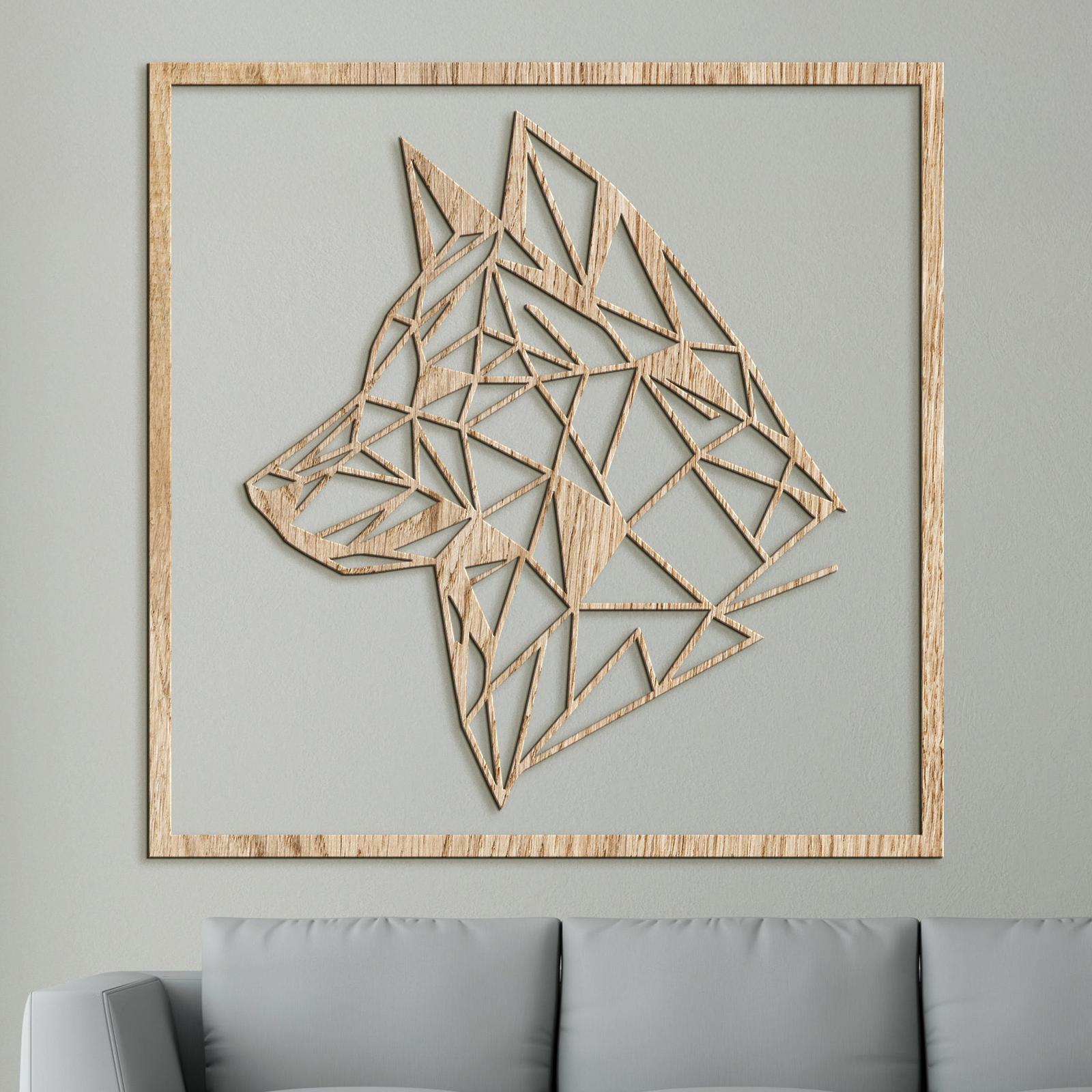 Drevený obraz Silueta vlka-DREVTEX