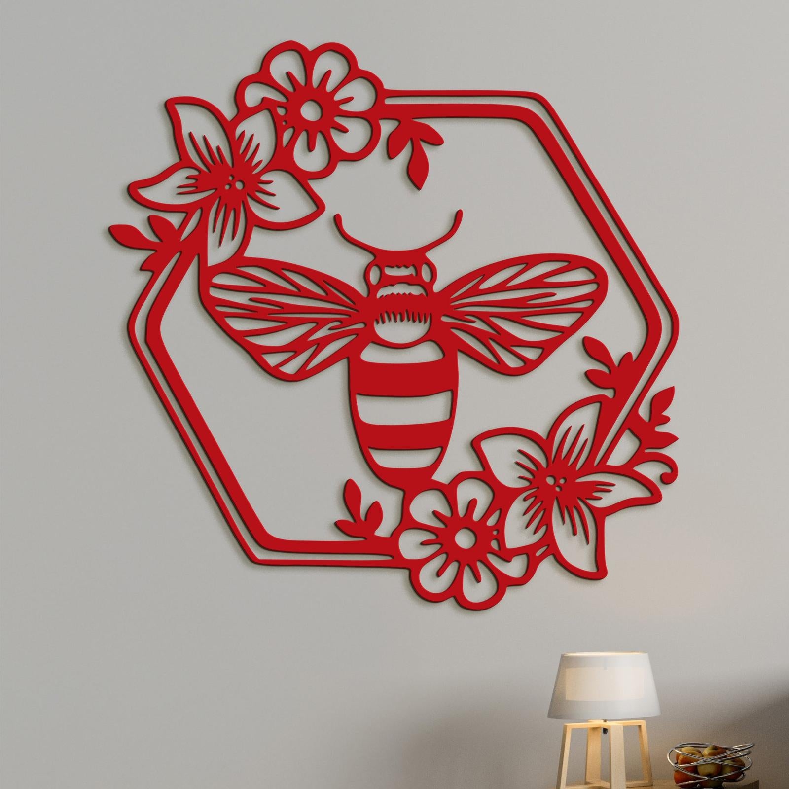 Drevený obraz Včela s kvetmi-DREVTEX