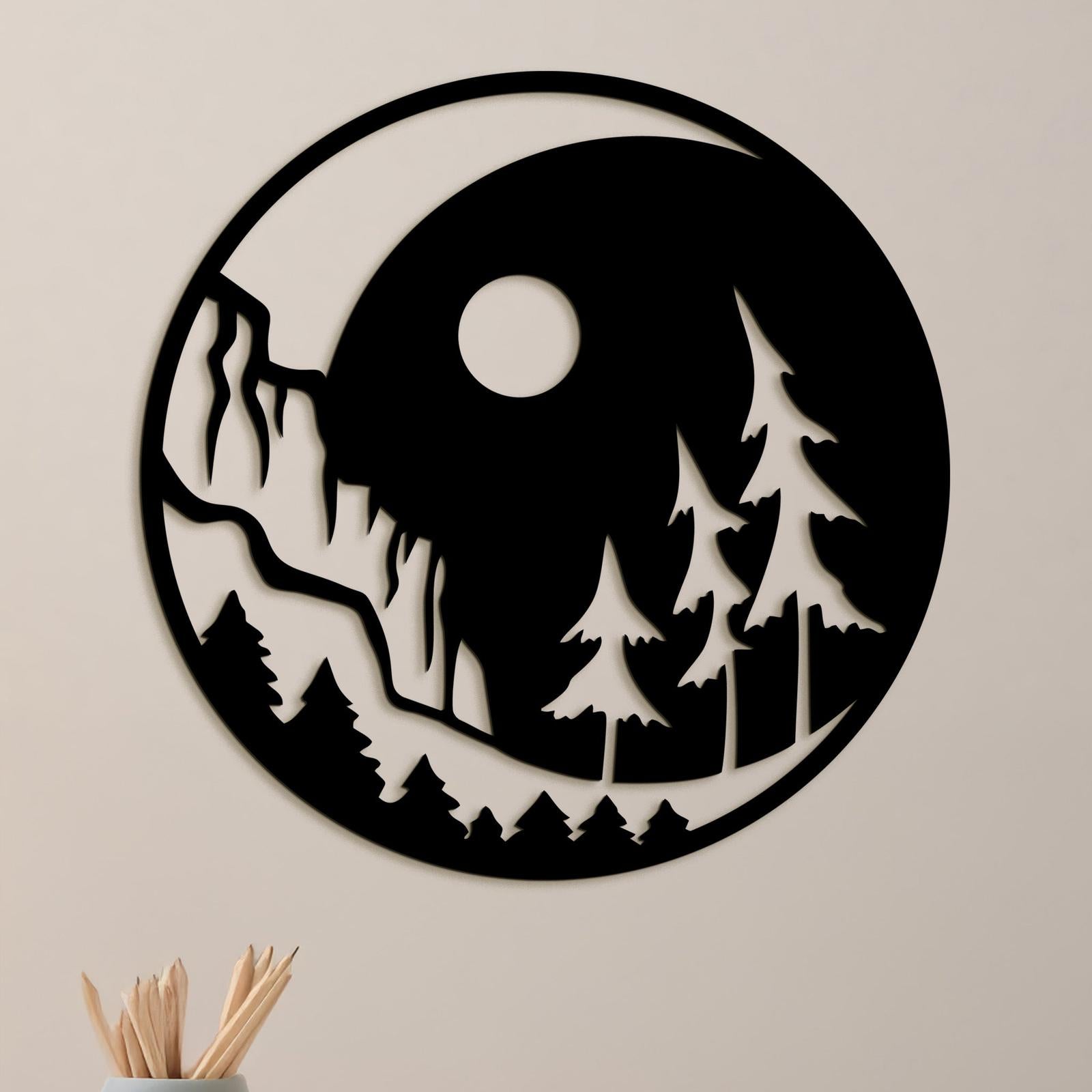 Drevený obraz nočná krajina-DREVTEX