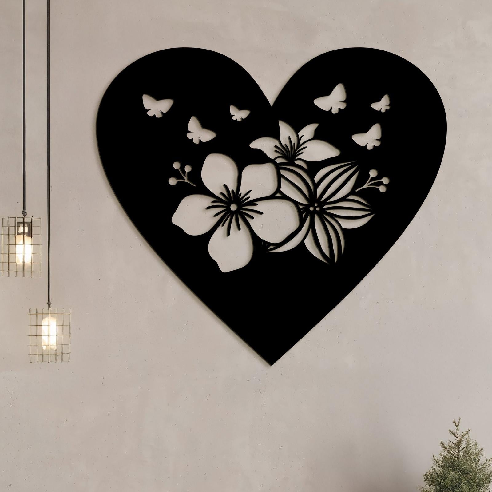 Drevený obraz Srdce plné motýľov-DREVTEX