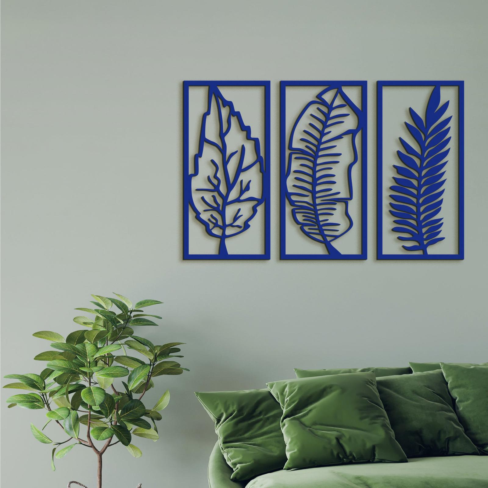 Trojdielny obraz Listy-DREVTEX