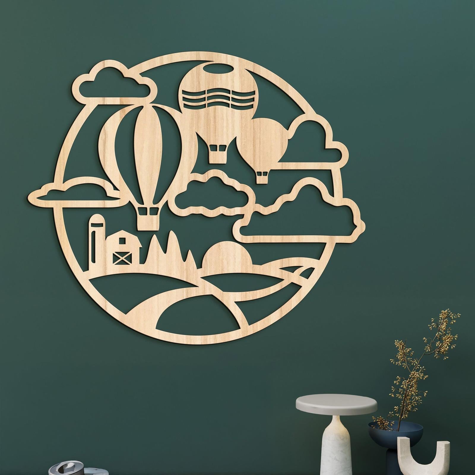 Dreveny obraz Let balónom-DREVTEX