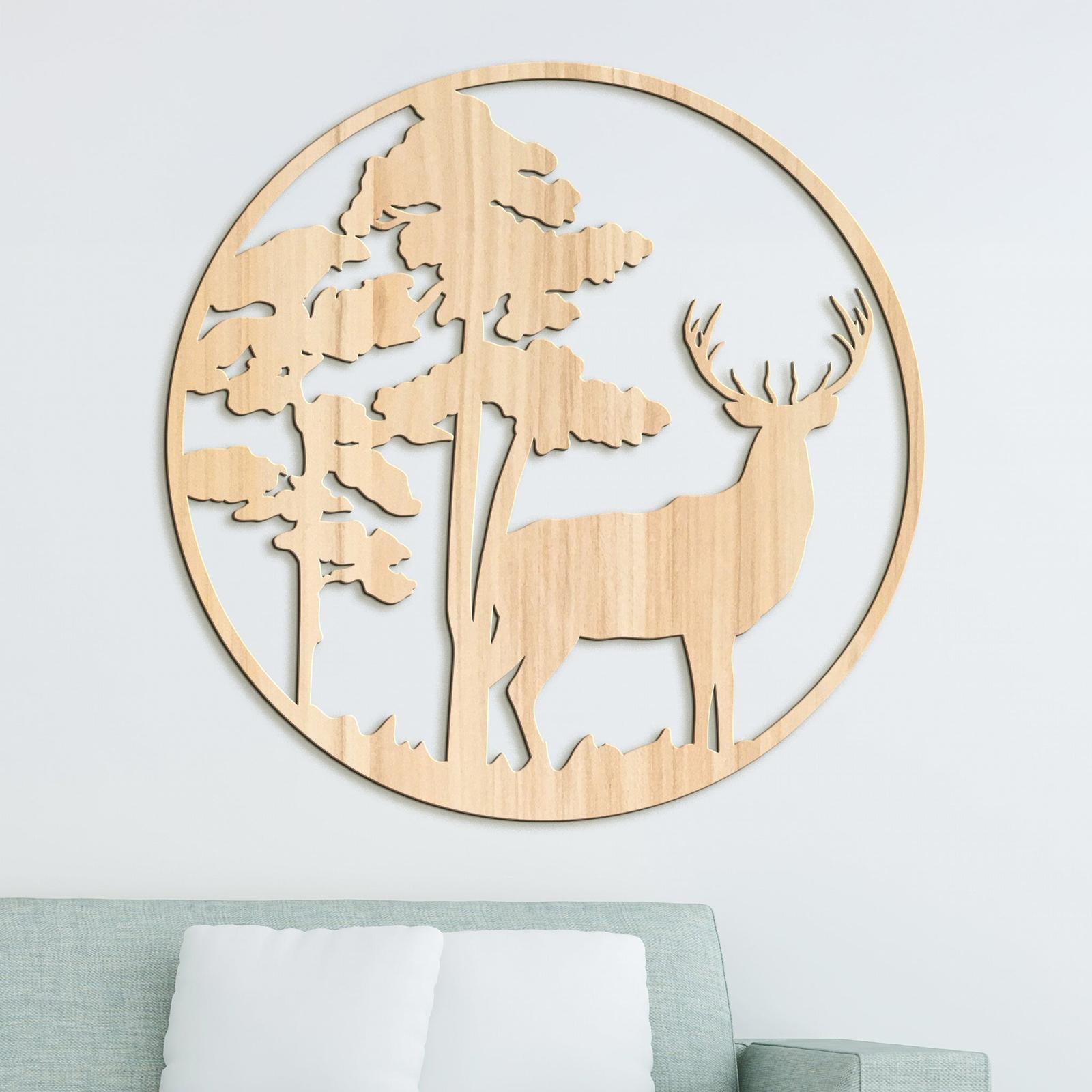 Drevený obraz Jelenia silueta-DREVTEX