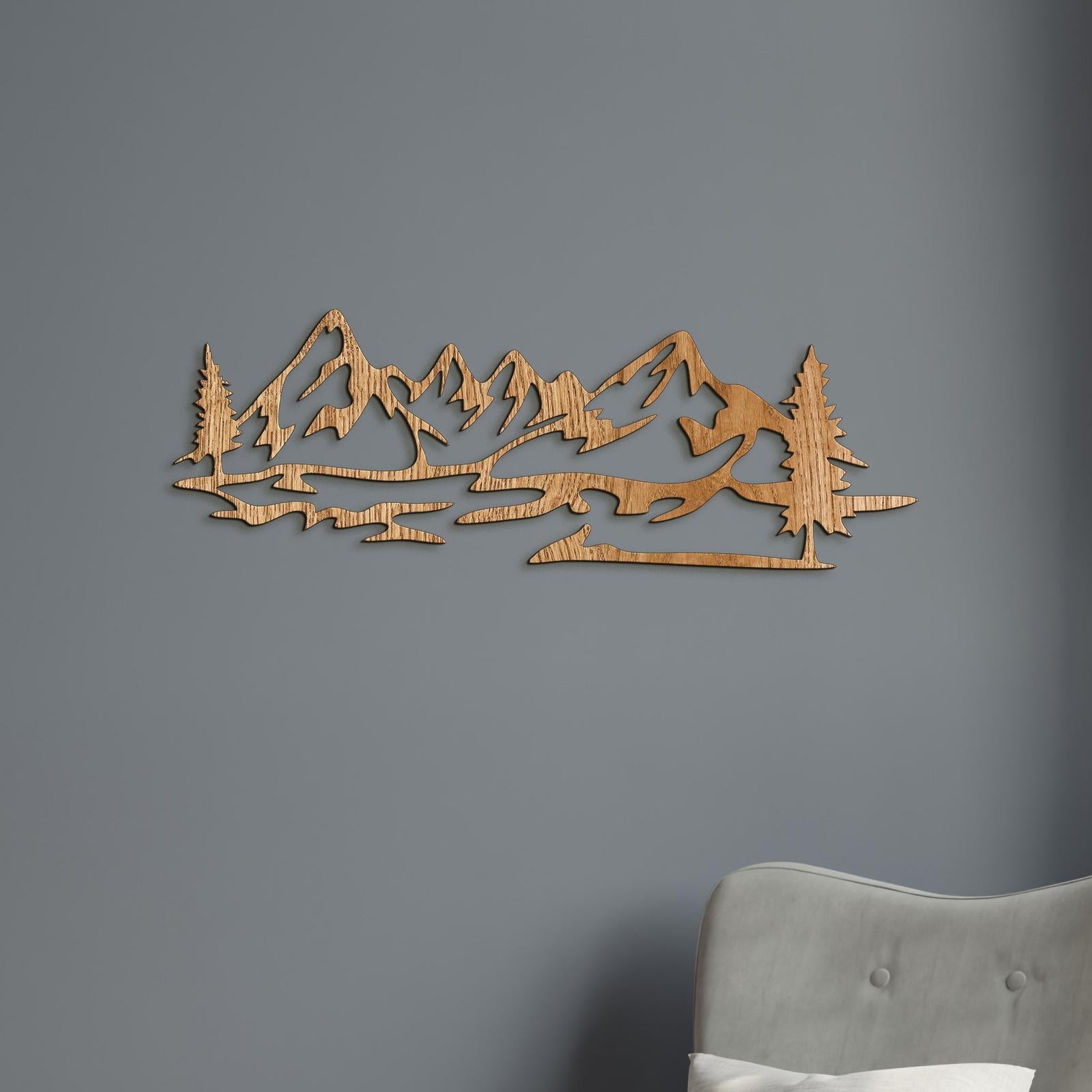 Dreveny obraz silueta hor-DREVTEX