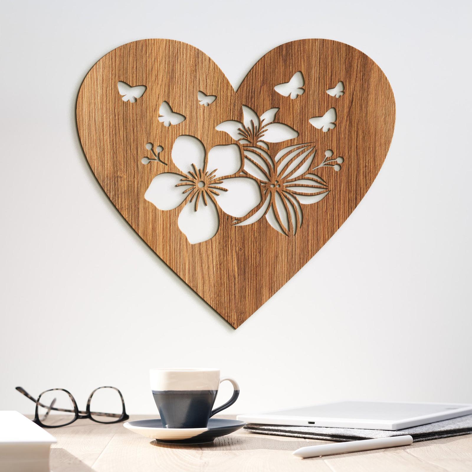 Drevený obraz Srdce plné motýľov-DREVTEX
