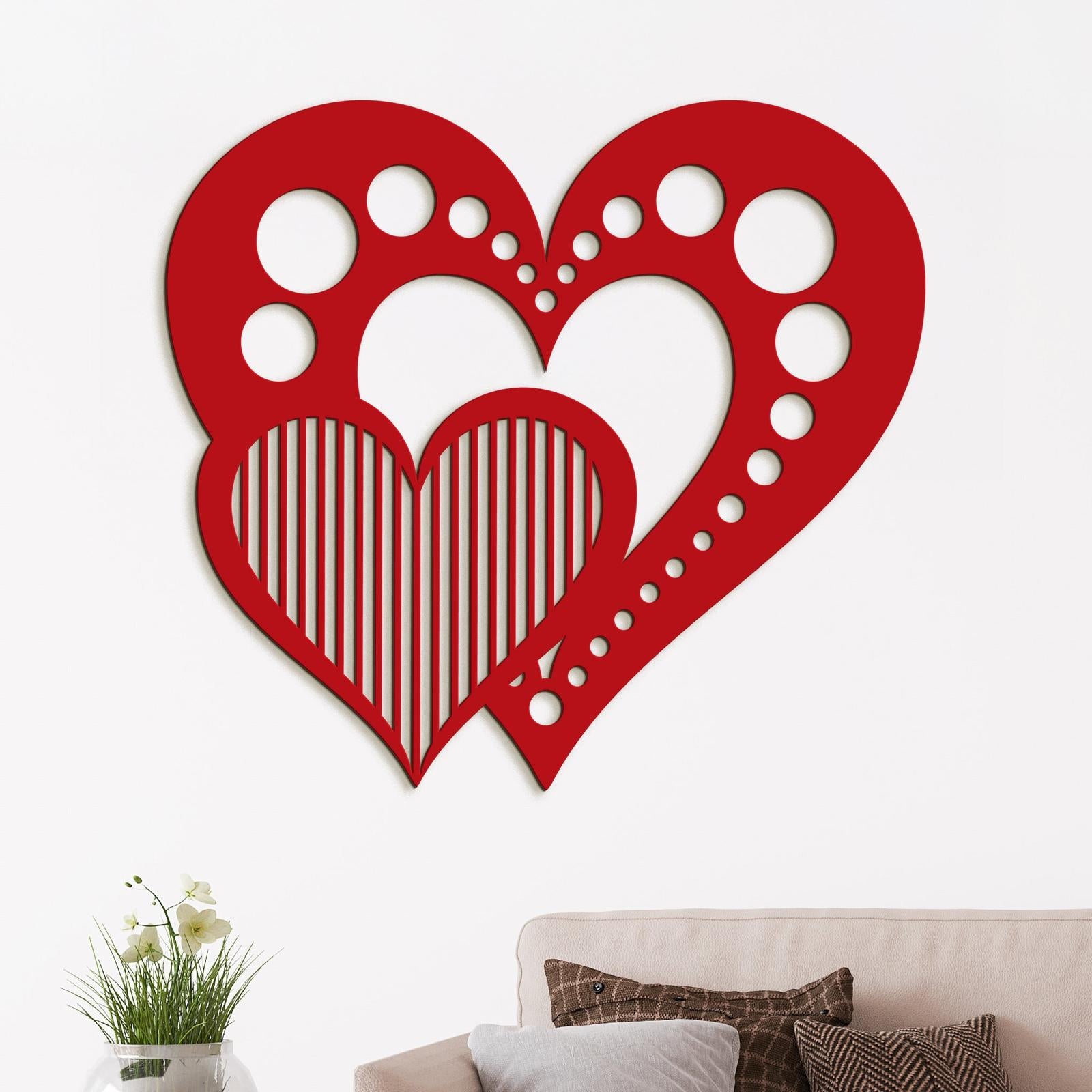 Drevený obraz na stenu Srdcia-DREVTEX