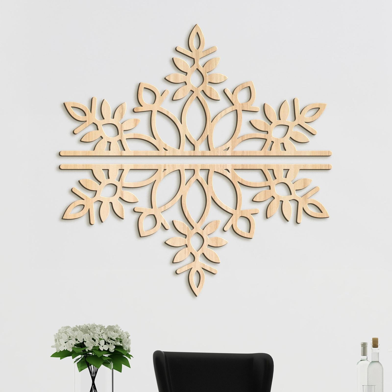 Dvojdielna drevená mandala SNOW-DREVTEX