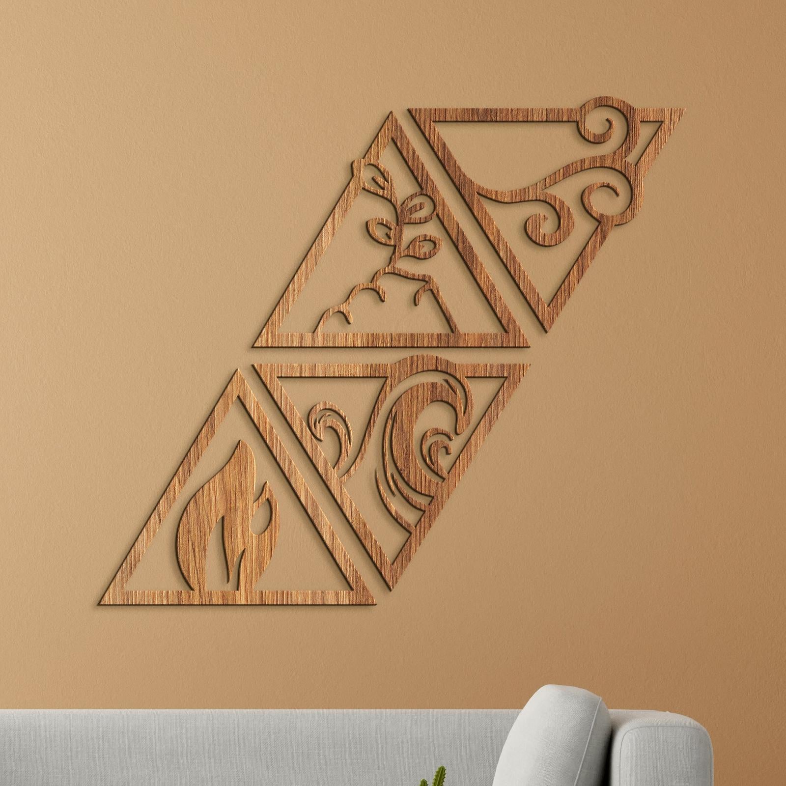 Obraz so symbolmi styroch zivlov-DREVTEX