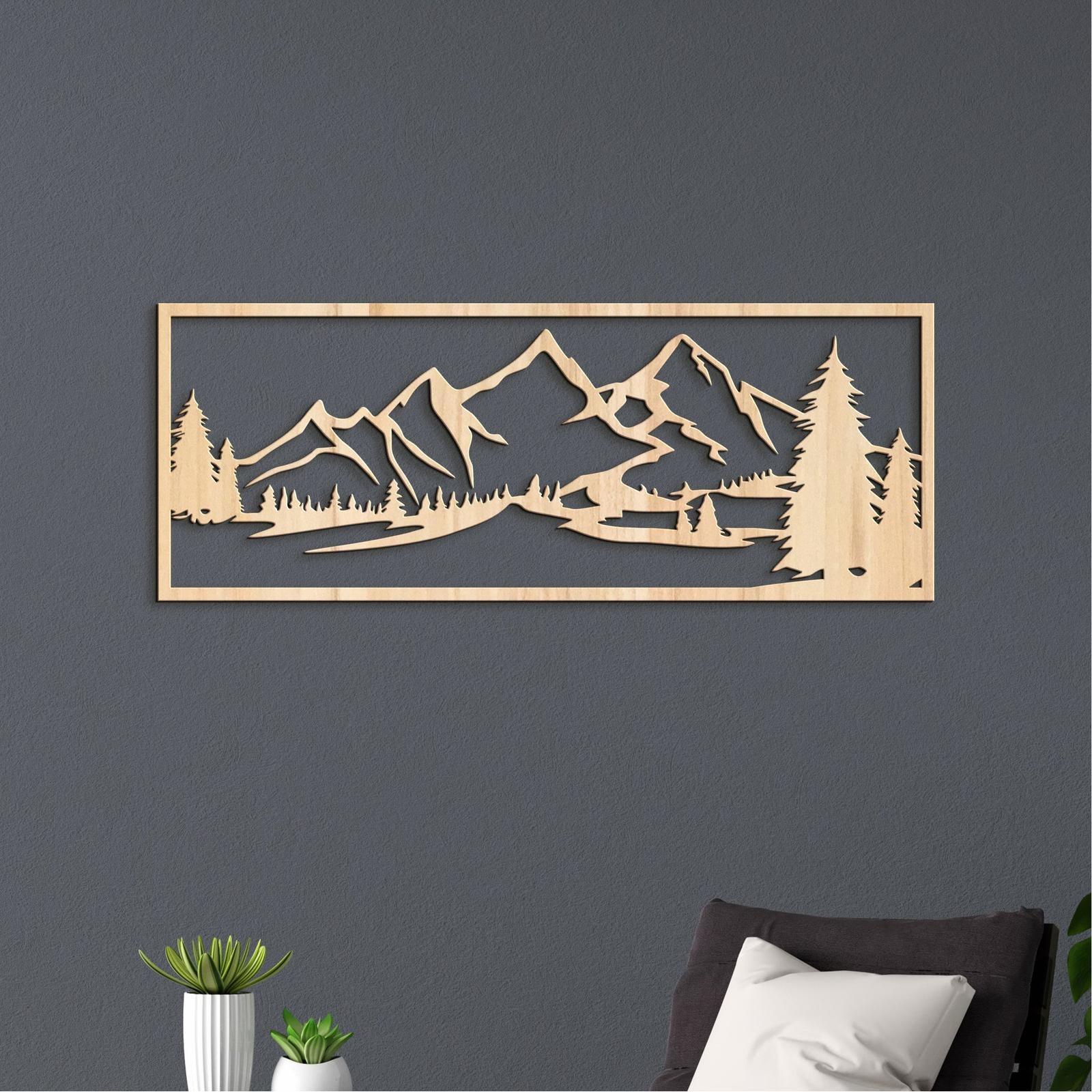 Drevený obraz hory-DREVTEX