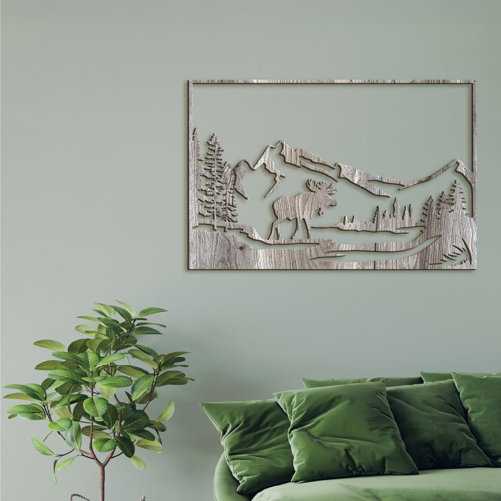 Horska sceneria s lososom-DREVTEX