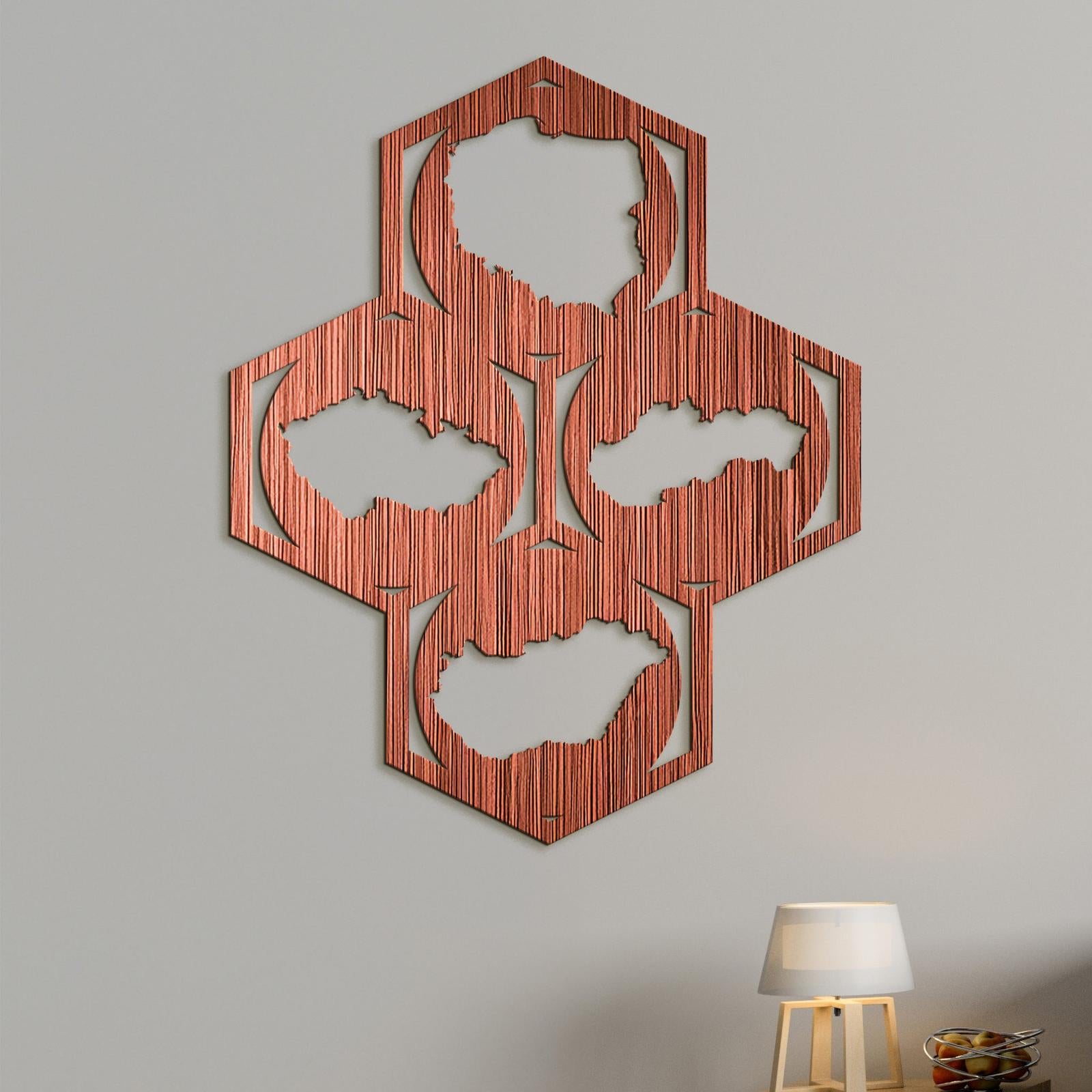 Drevený obraz na stenu Mapy-DREVTEX