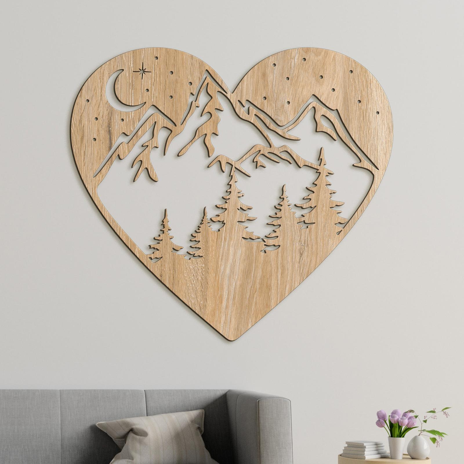 Drevený obraz na stenu Láska k horám-DREVTEX