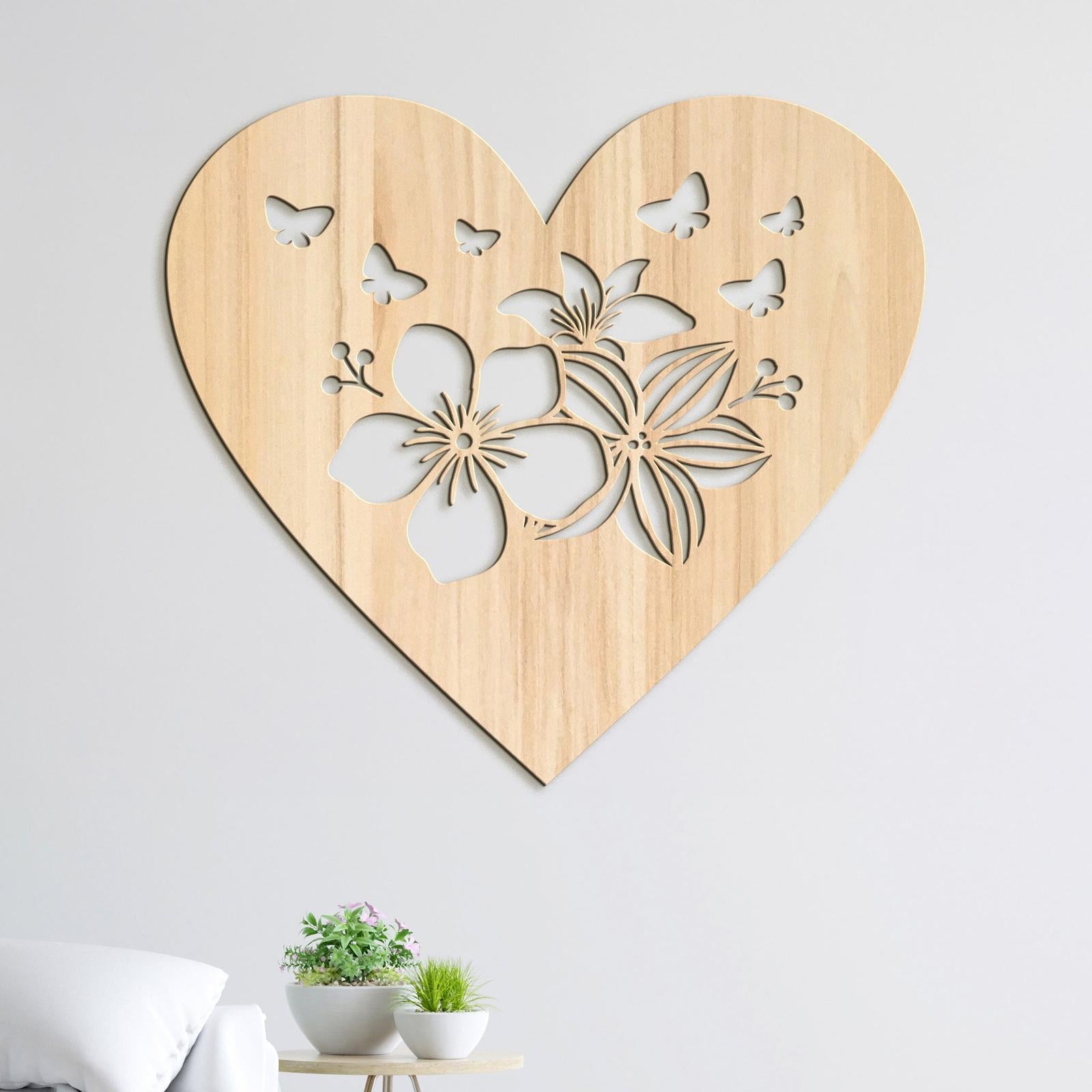 Drevený obraz Srdce plné motýľov-DREVTEX