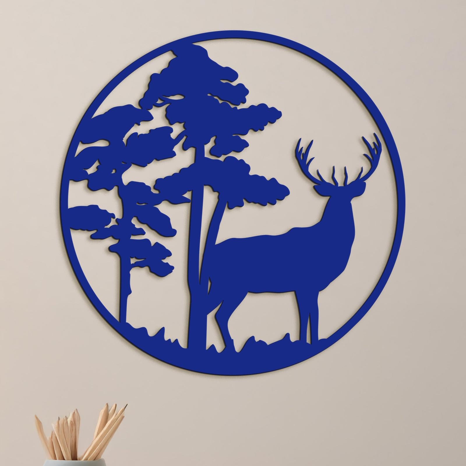 Drevený obraz Jelenia silueta-DREVTEX