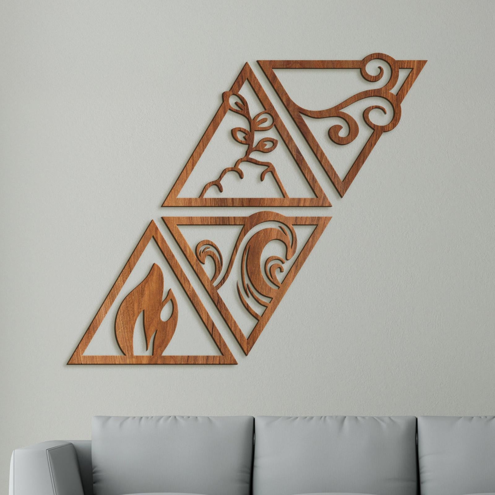 Obraz so symbolmi styroch zivlov-DREVTEX