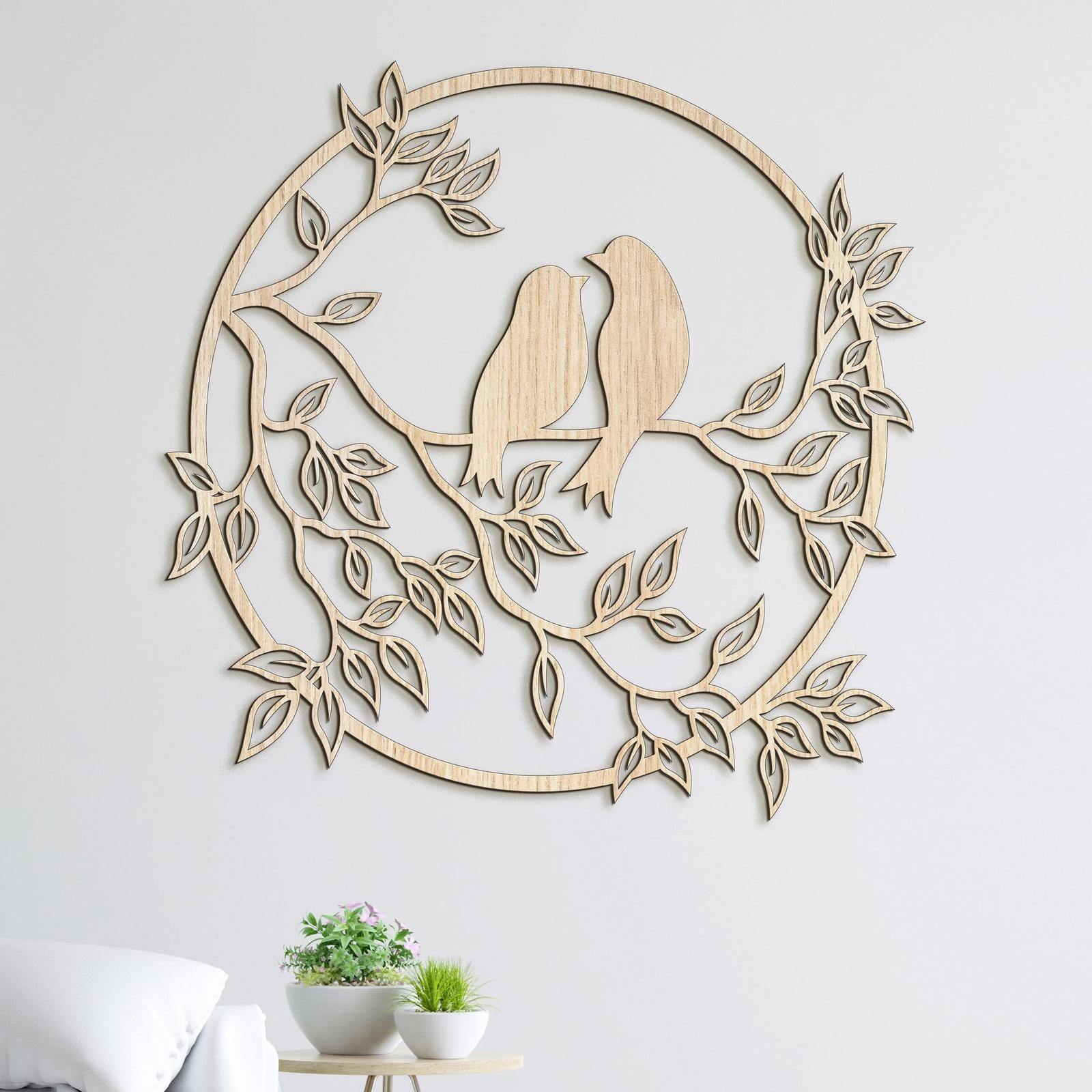 Drevený obraz štebot vtákov-DREVTEX