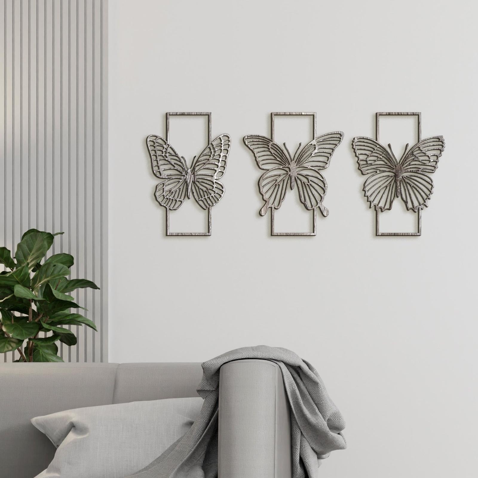 Trojdielna dekoracia Motyle-DREVTEX