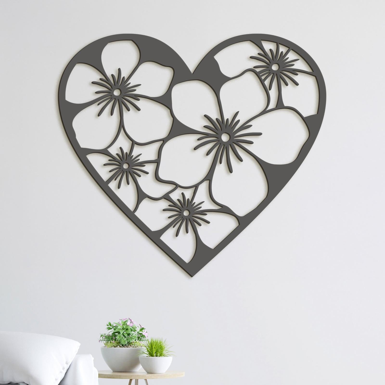 Drevený obraz Srdce plné kvetov-DREVTEX