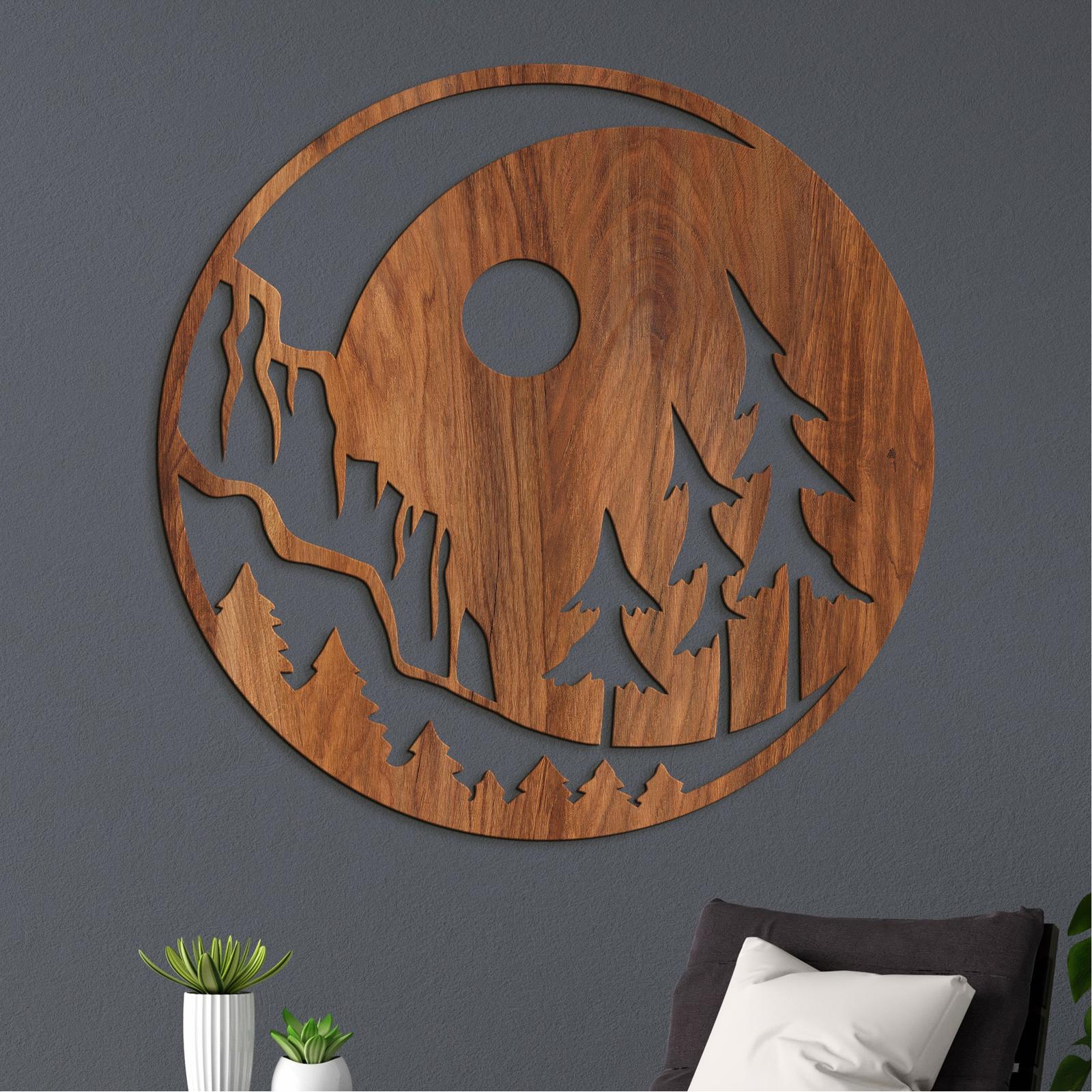 Drevený obraz nočná krajina-DREVTEX