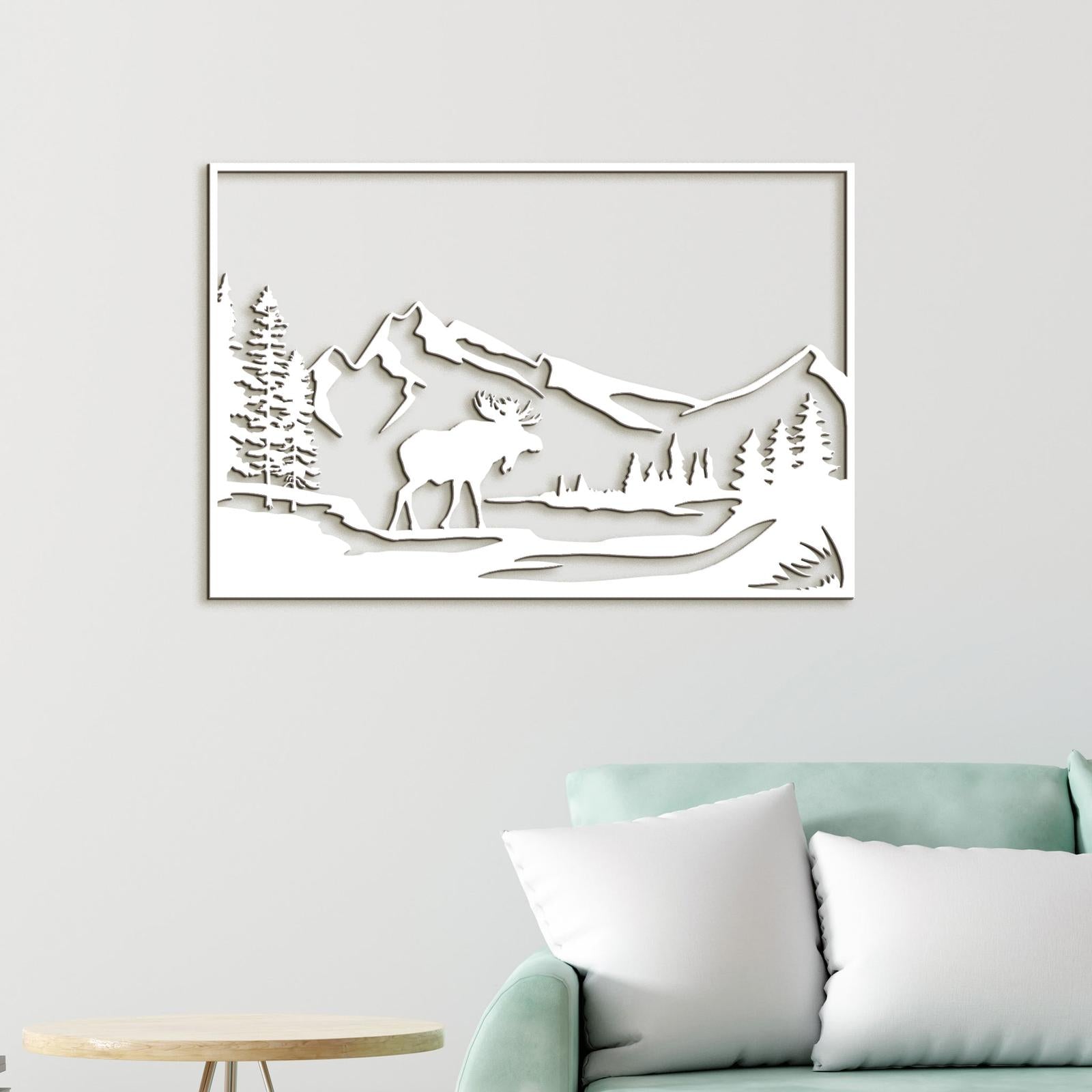 Horska sceneria s lososom-DREVTEX