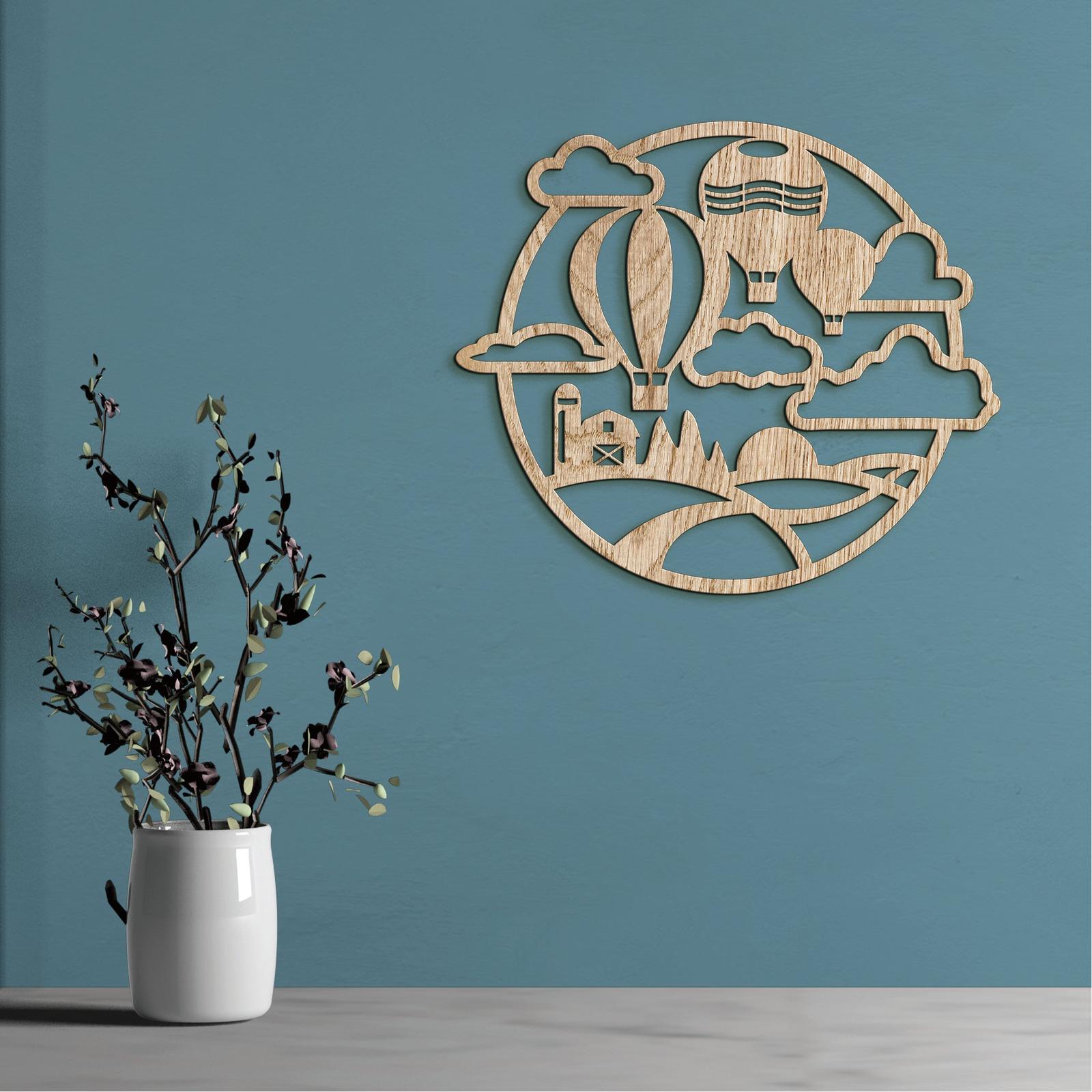 Dreveny obraz Let balónom-DREVTEX