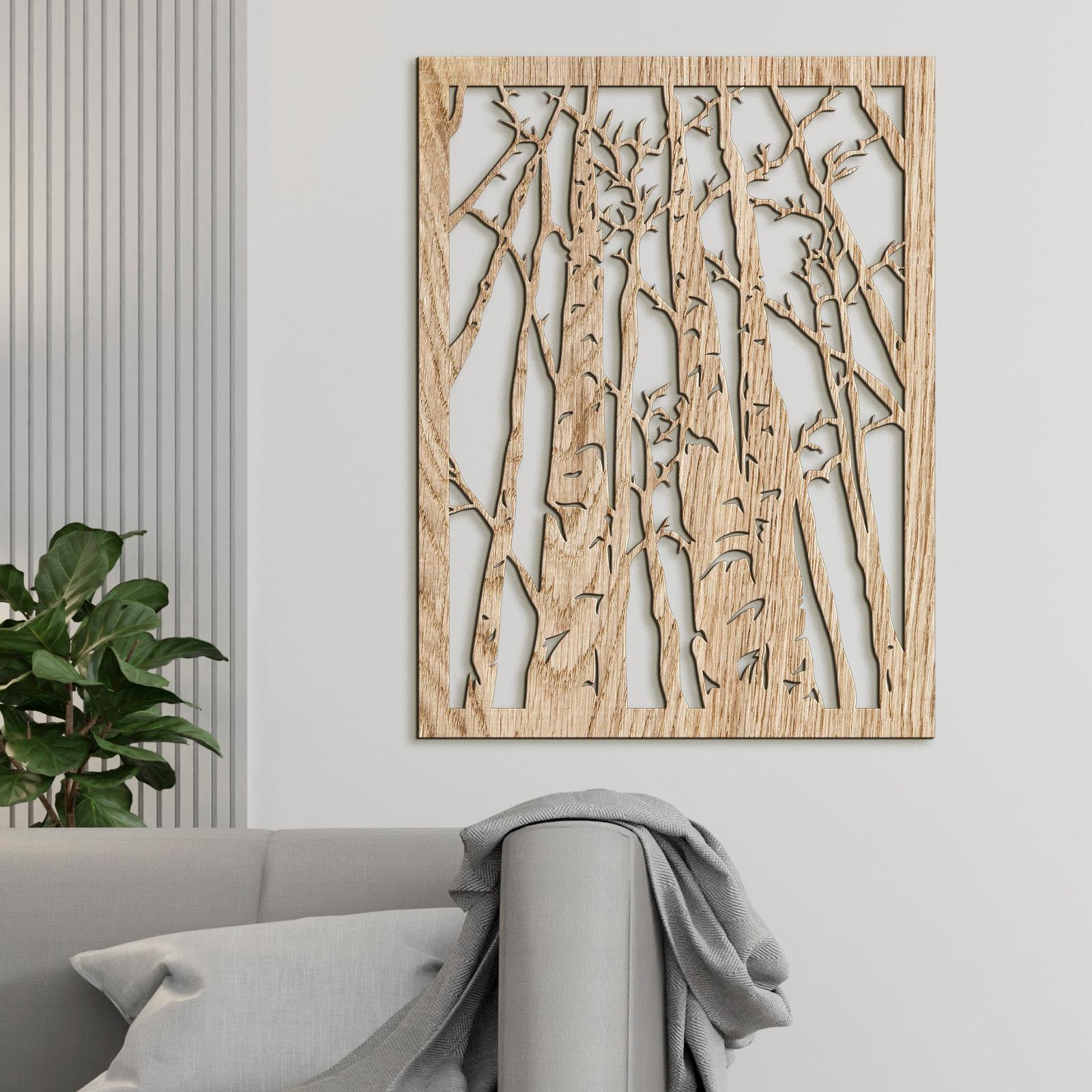 Drevený obraz na stenu silueta lesa-DREVTEX