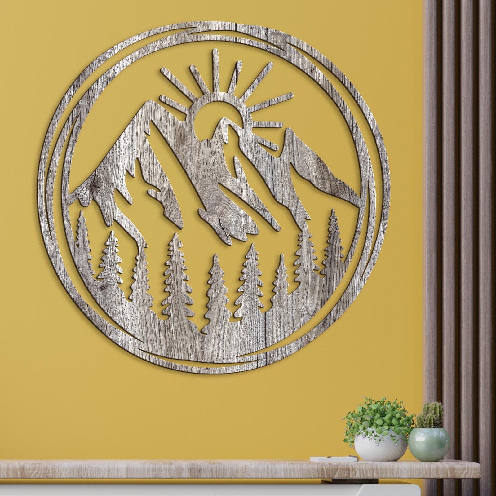 Dreveny obraz Vychadzajuce slnko-DREVTEX