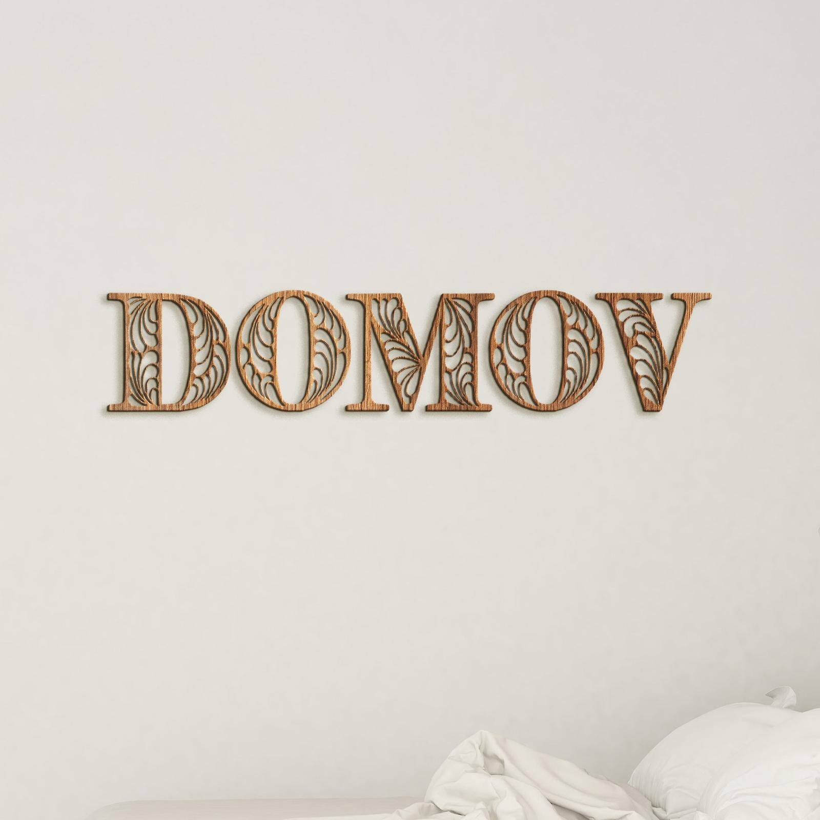 Drevený nápis DOMOV-DREVTEX