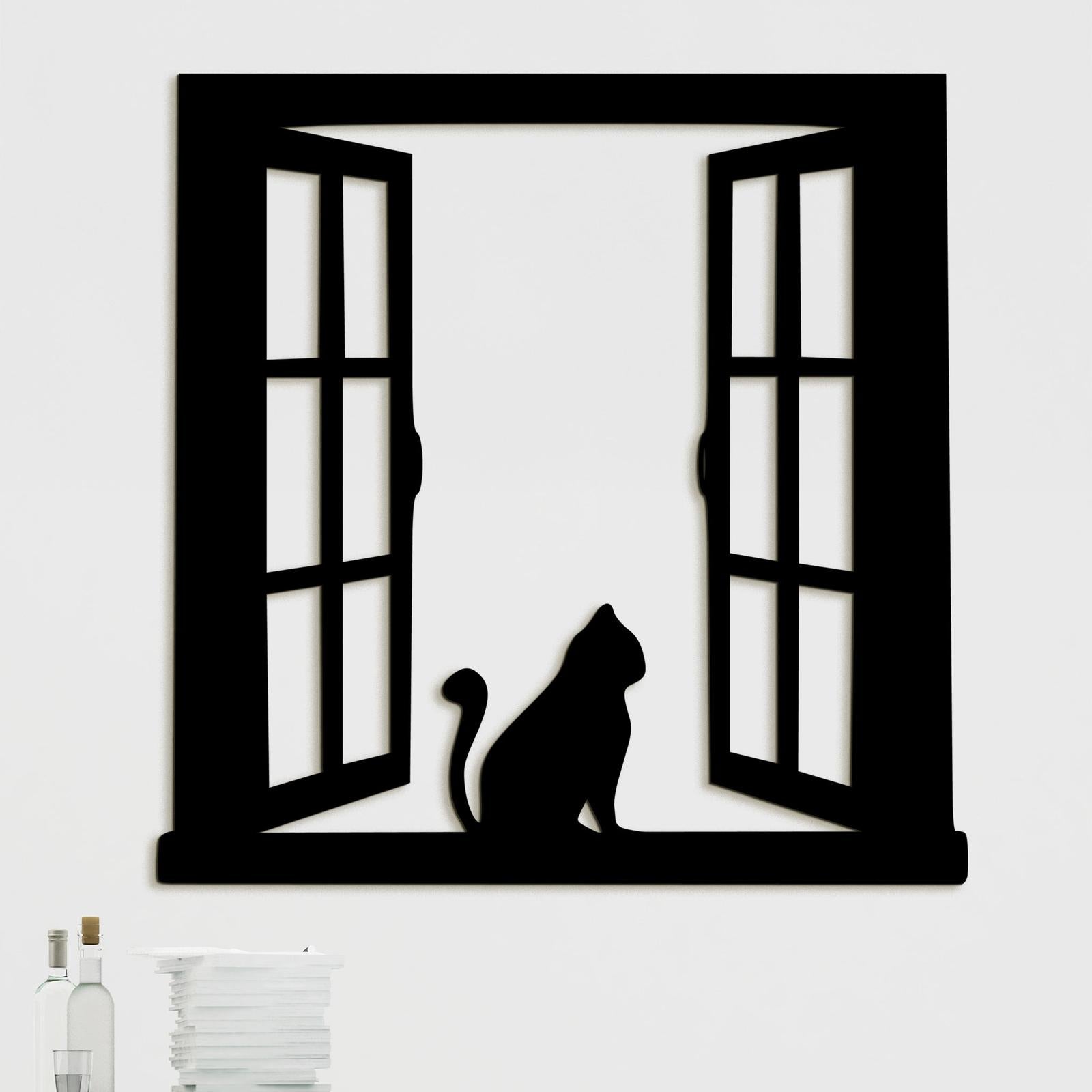 Silueta macky na okne-DREVTEX