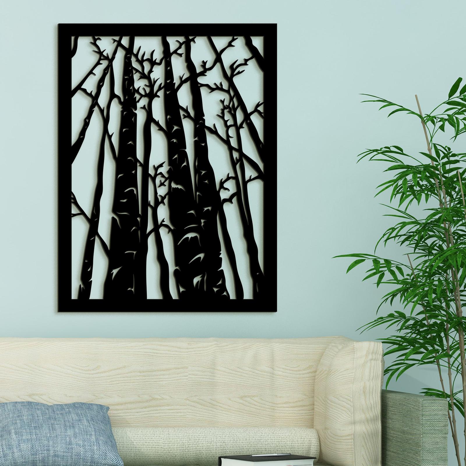 Drevený obraz na stenu silueta lesa-DREVTEX