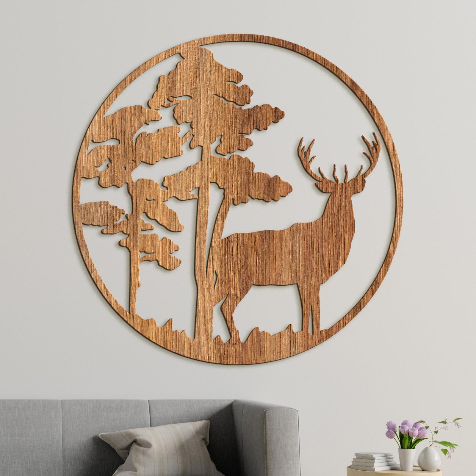 Drevený obraz Jelenia silueta-DREVTEX