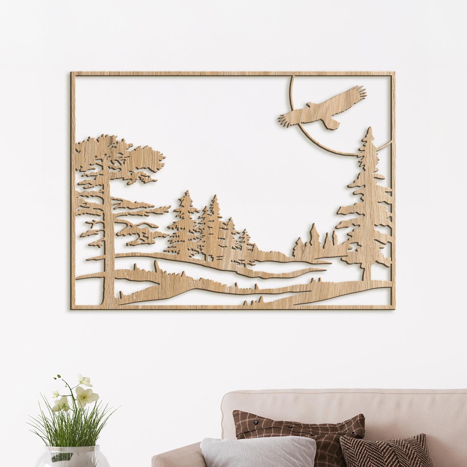 Dreveny obraz let orla-DREVTEX