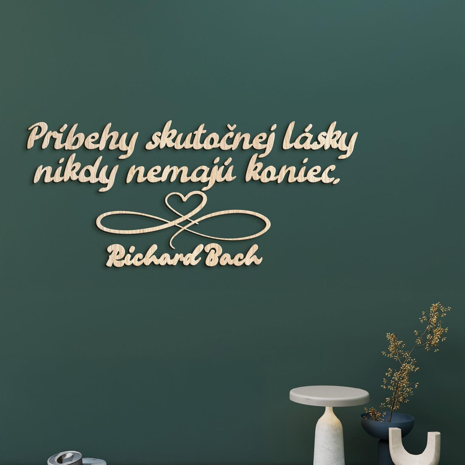 Drevený citát Príbehy skutočnej lásky-DREVTEX