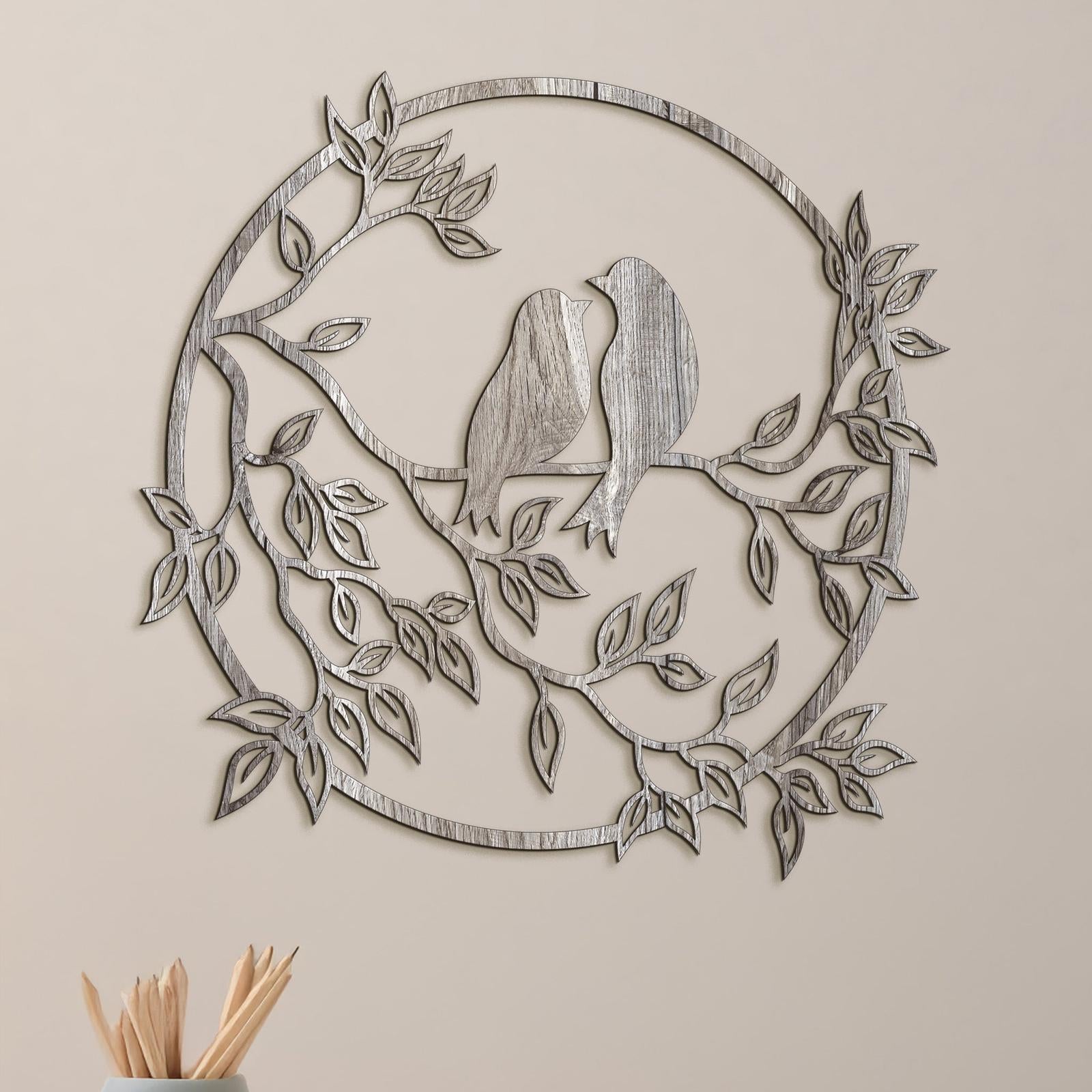 Drevený obraz štebot vtákov-DREVTEX