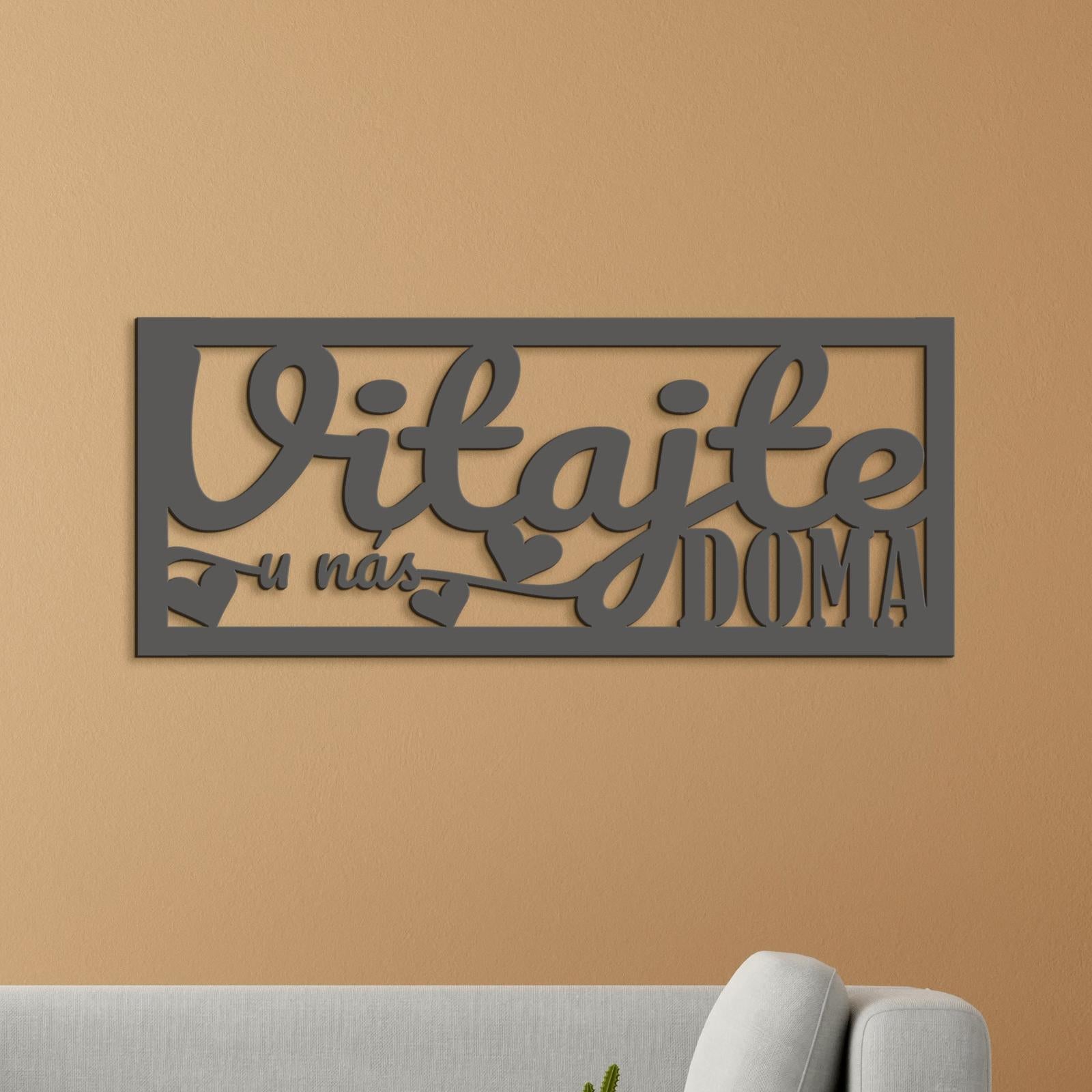 Drevený nápis VITAJTE u nás DOMA-DREVTEX