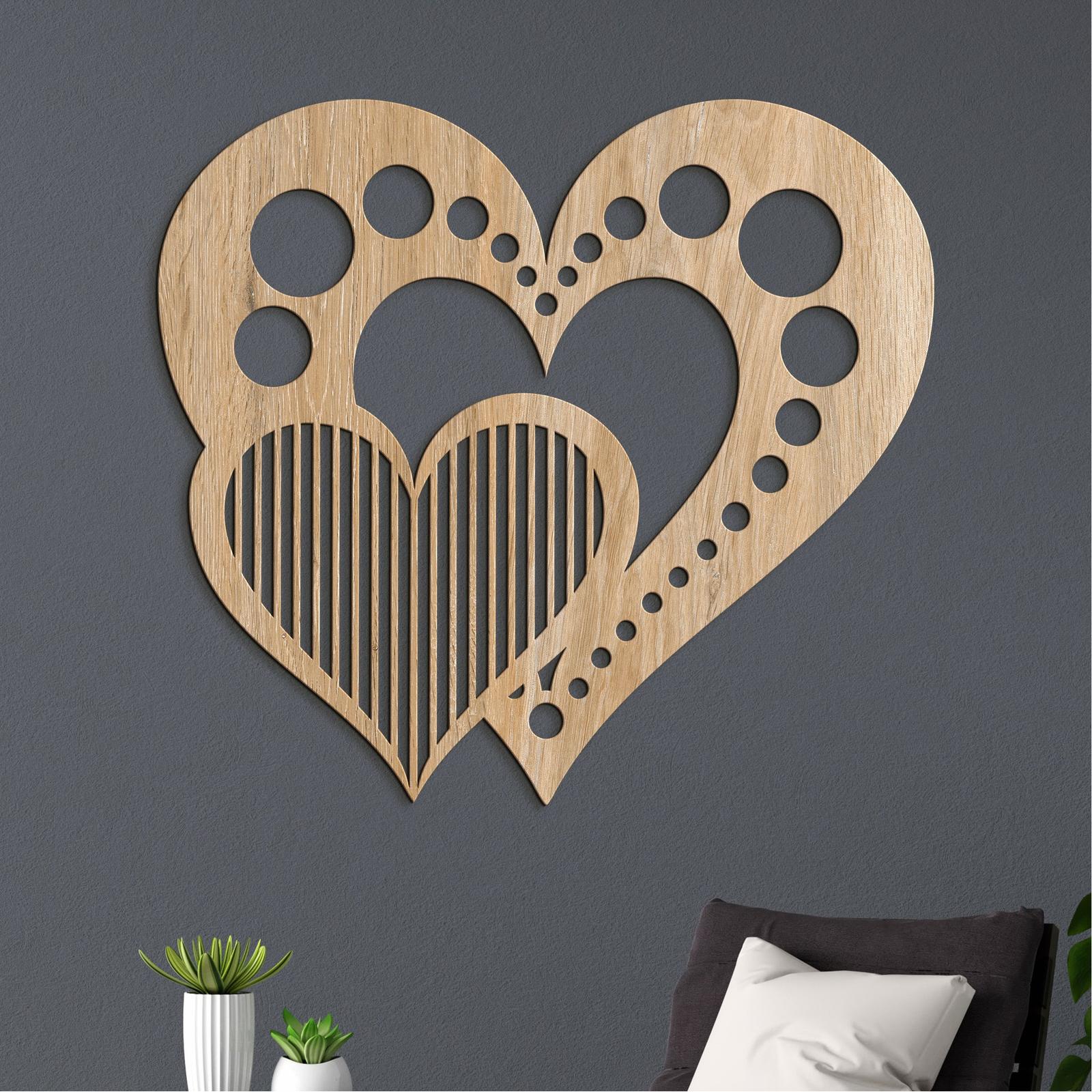 Drevený obraz na stenu Srdcia-DREVTEX